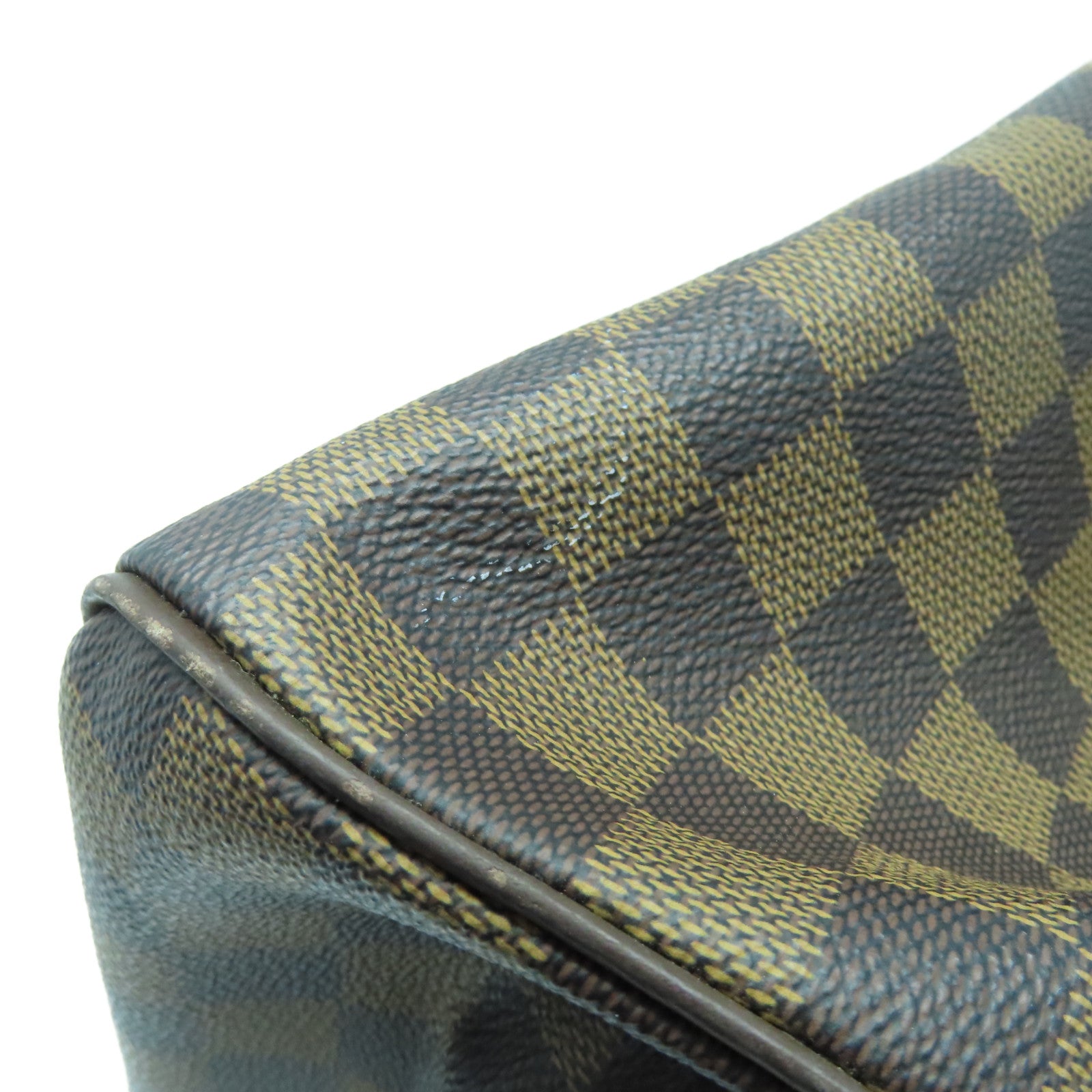 LOUIS VUITTON Damier Trevi PM gold buckle handle shoulder bag brown