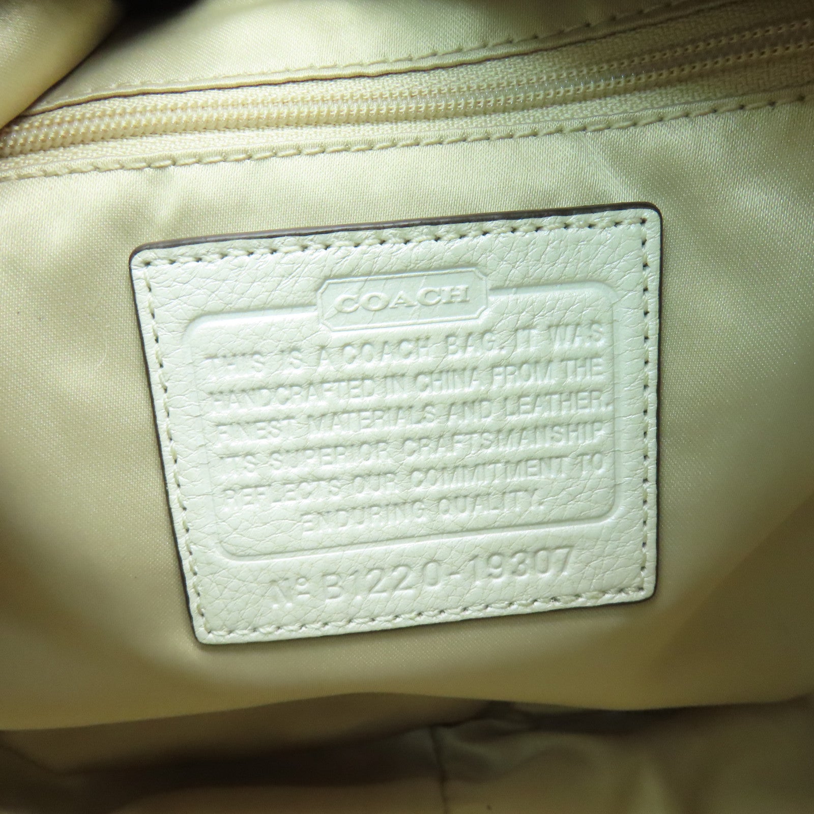 COACH 【激減優惠】牛皮皮革2 Way Shoulder銀扣手挽肩背兩用袋米色
