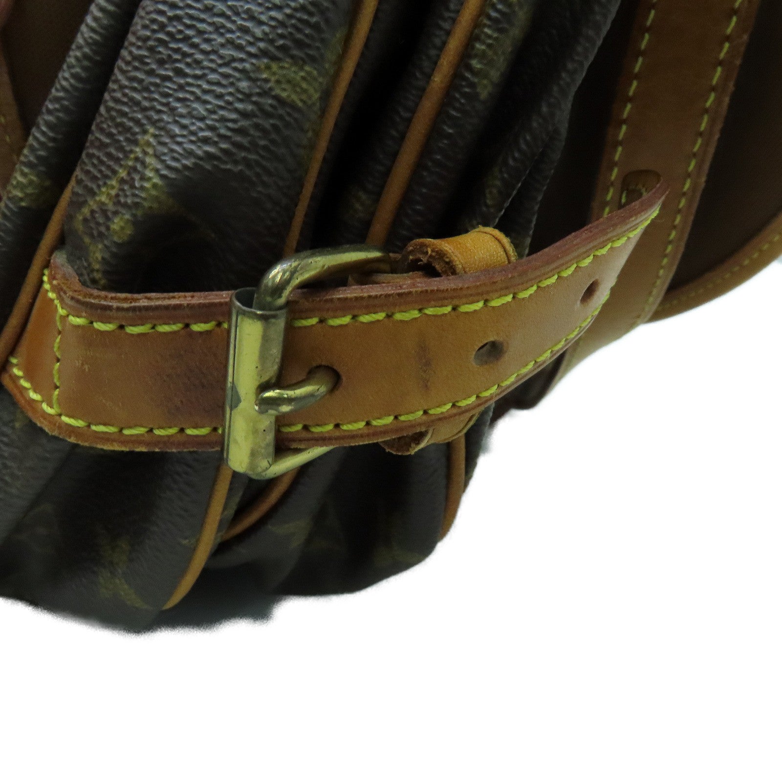 LOUIS VUITTON Mongram Saumur 30金扣肩背袋啡色