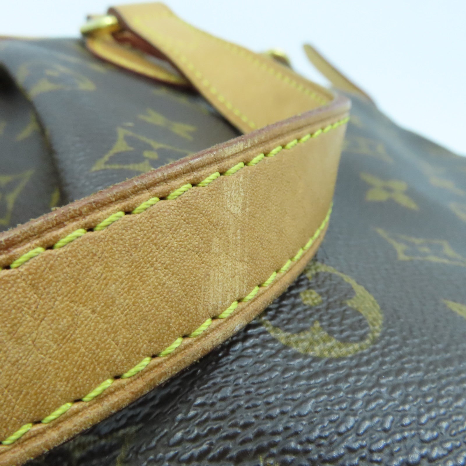LOUIS VUITTON Monogram Papillon PM gold buckle handle shoulder bag brown