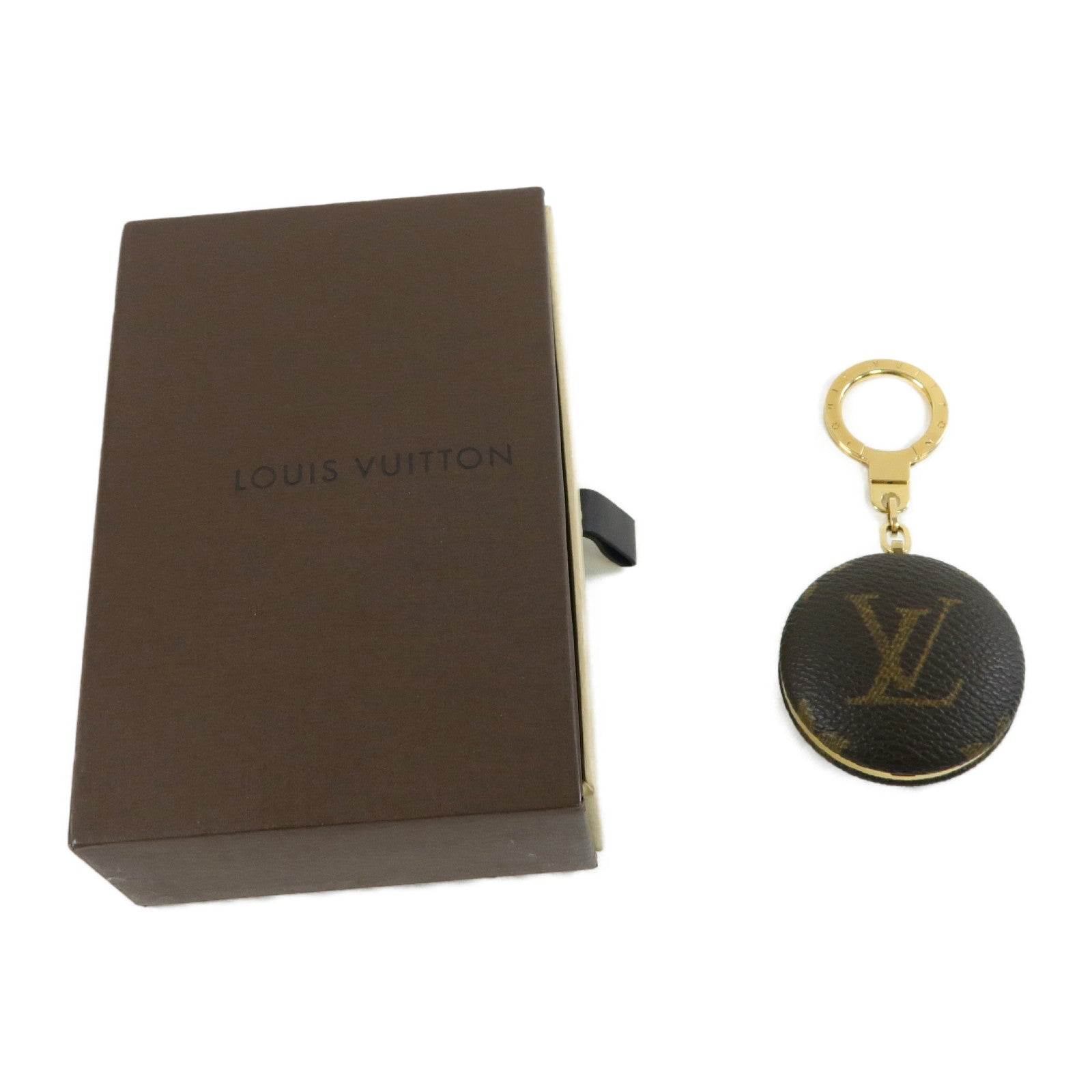 LOUIS VUITTON Monogram Astropill金扣鎖匙扣啡色