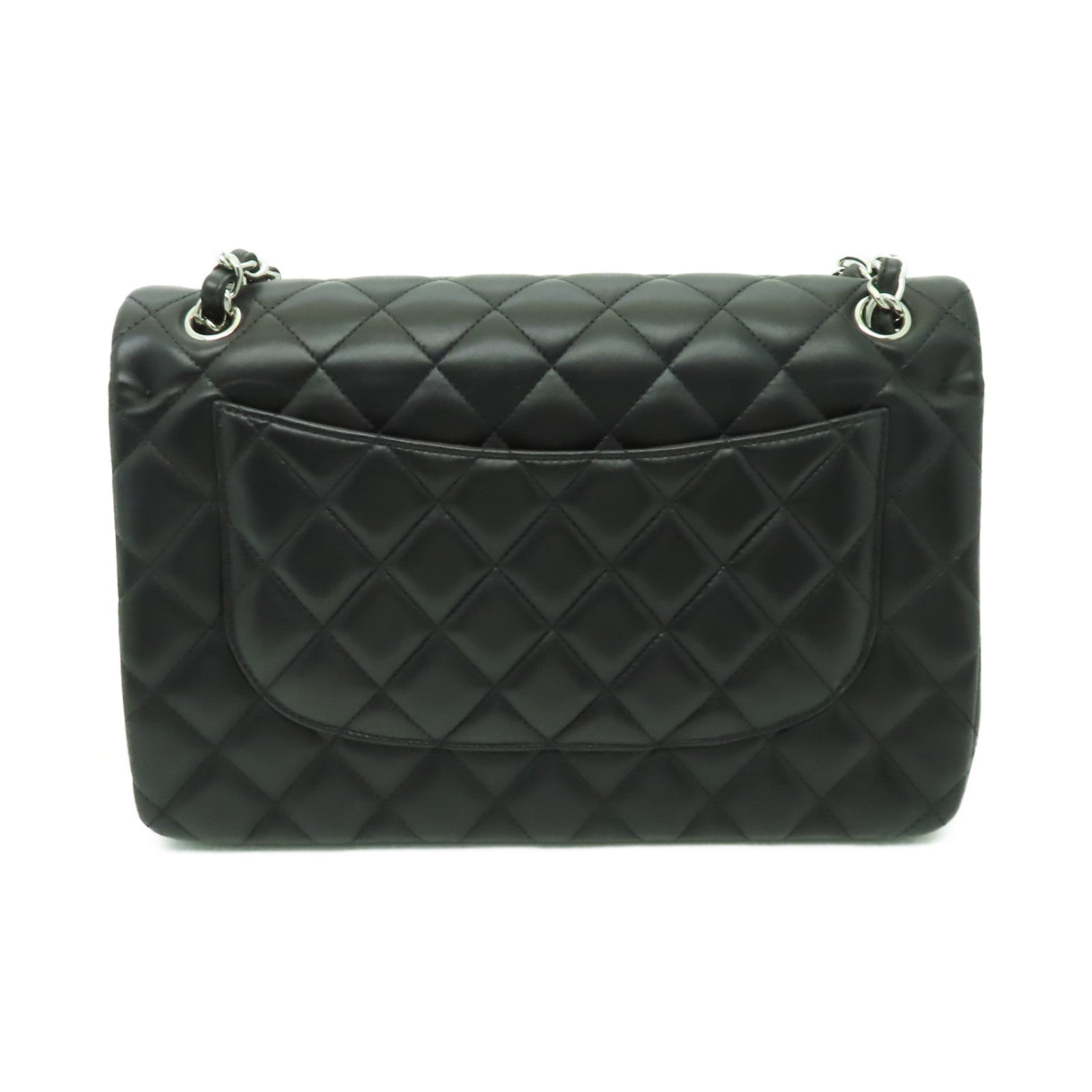 CHANEL 菱格羊皮皮革Classic Flap 30銀扣鏈帶肩背袋黒色