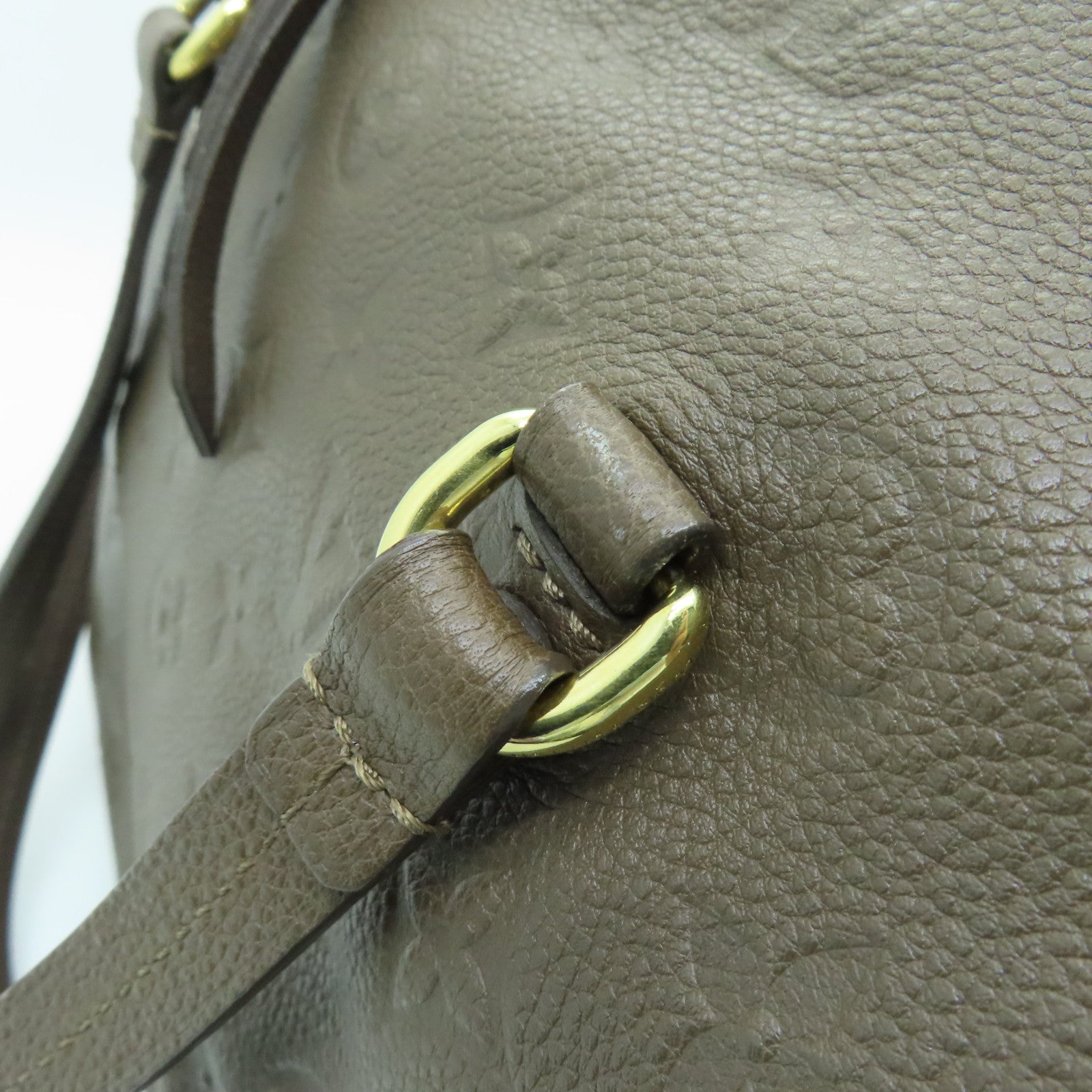 LOUIS VUITTON Monogram Empreinte Lumineuse PM金扣手挽肩背两用袋棕色