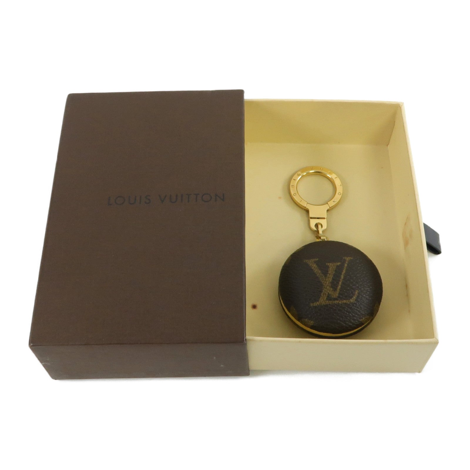 LOUIS VUITTON Monogram Astropill金扣鎖匙扣啡色