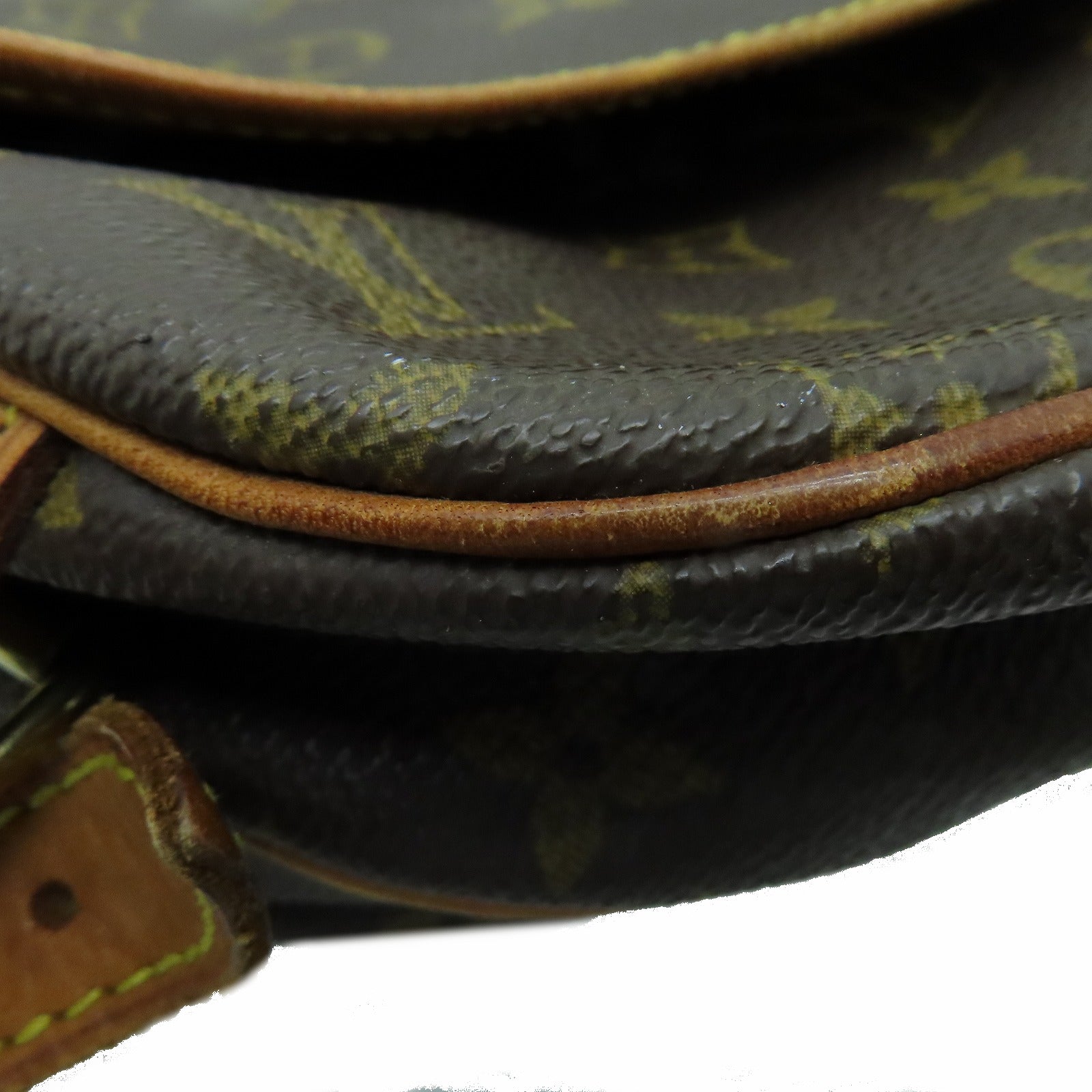 LOUIS VUITTON Mongram Saumur 30金扣肩背袋啡色