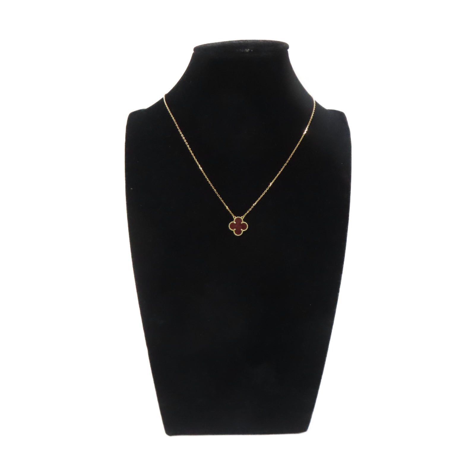 Van Cleef & Arpels 18K玫瑰金/紅玉髓Alhambra Necklace項鍊玫瑰金色/紅色
