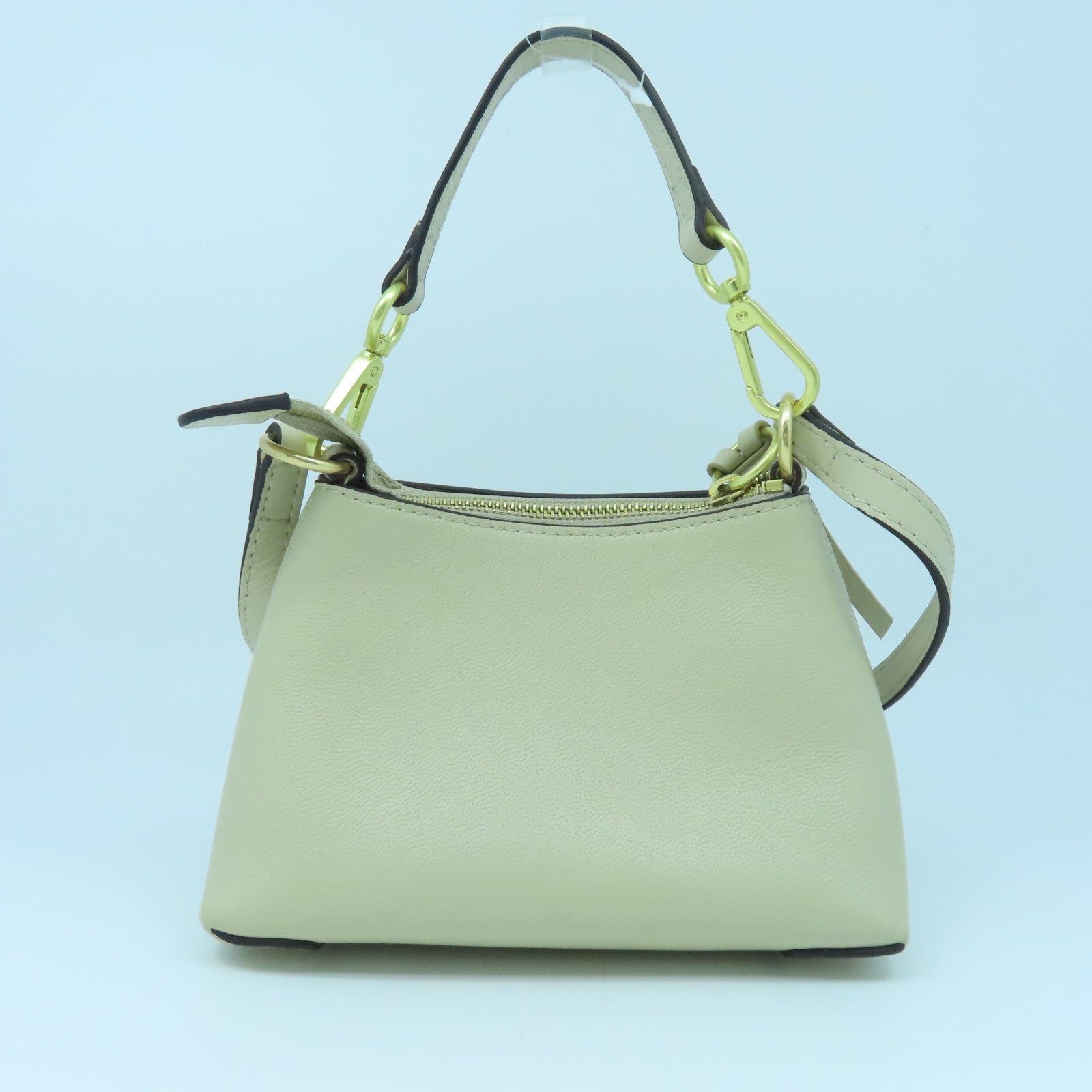 SEE BY CHLOE Cowhide Leather Shoulder Bag Gold Buckle Handle Shoulder Bag Beige