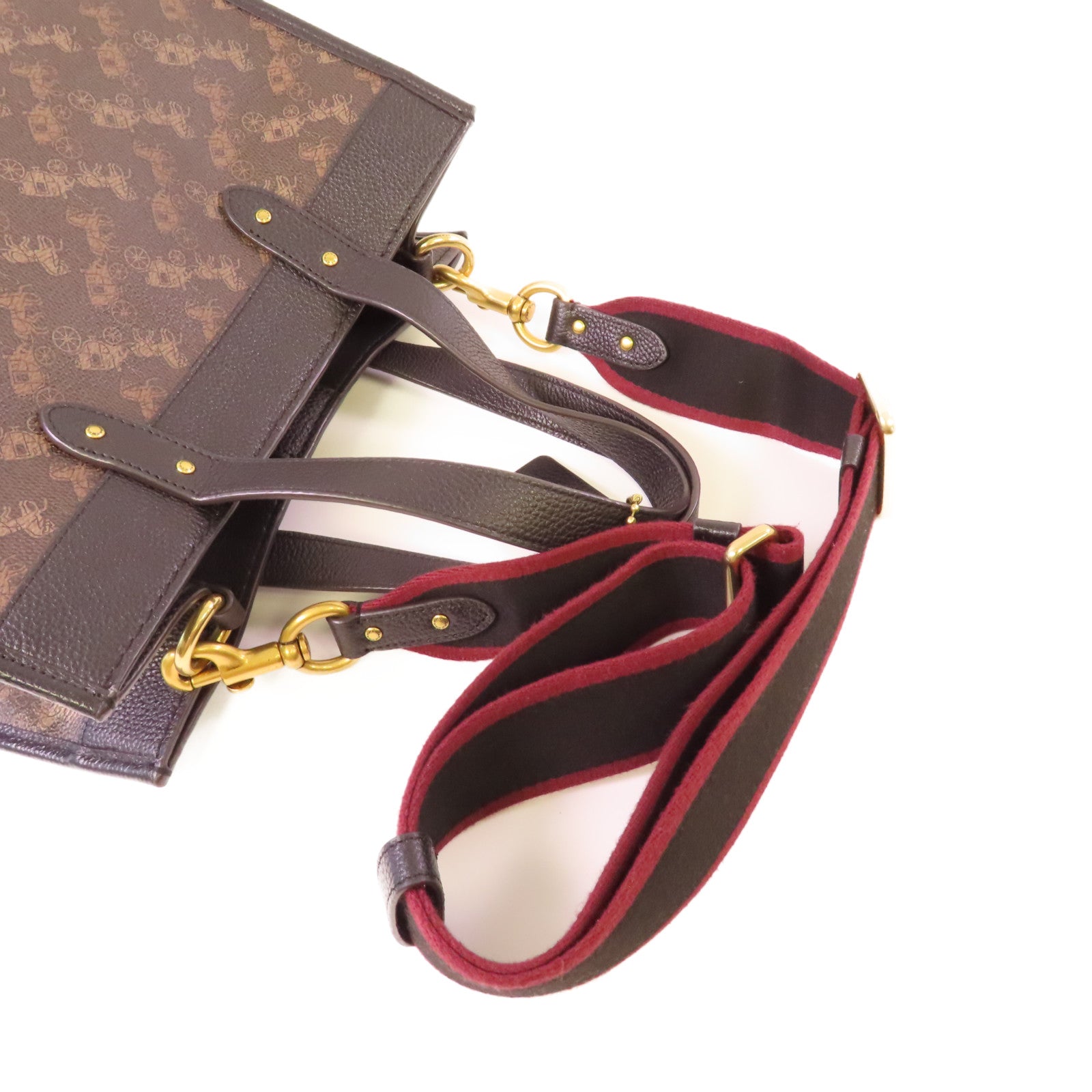 COACH 牛皮皮革Field Tote Bag手挽肩背兩用袋啡色