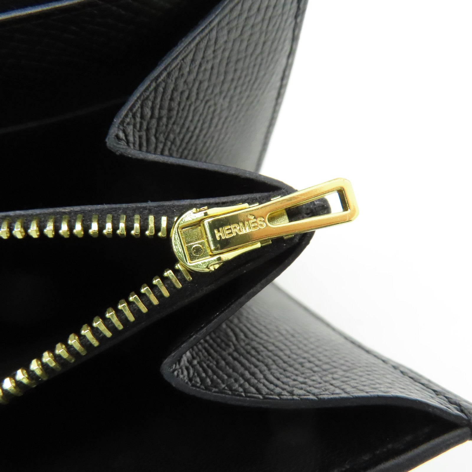 HERMES Epsom Constance Compact Wallet金扣錢包黑色