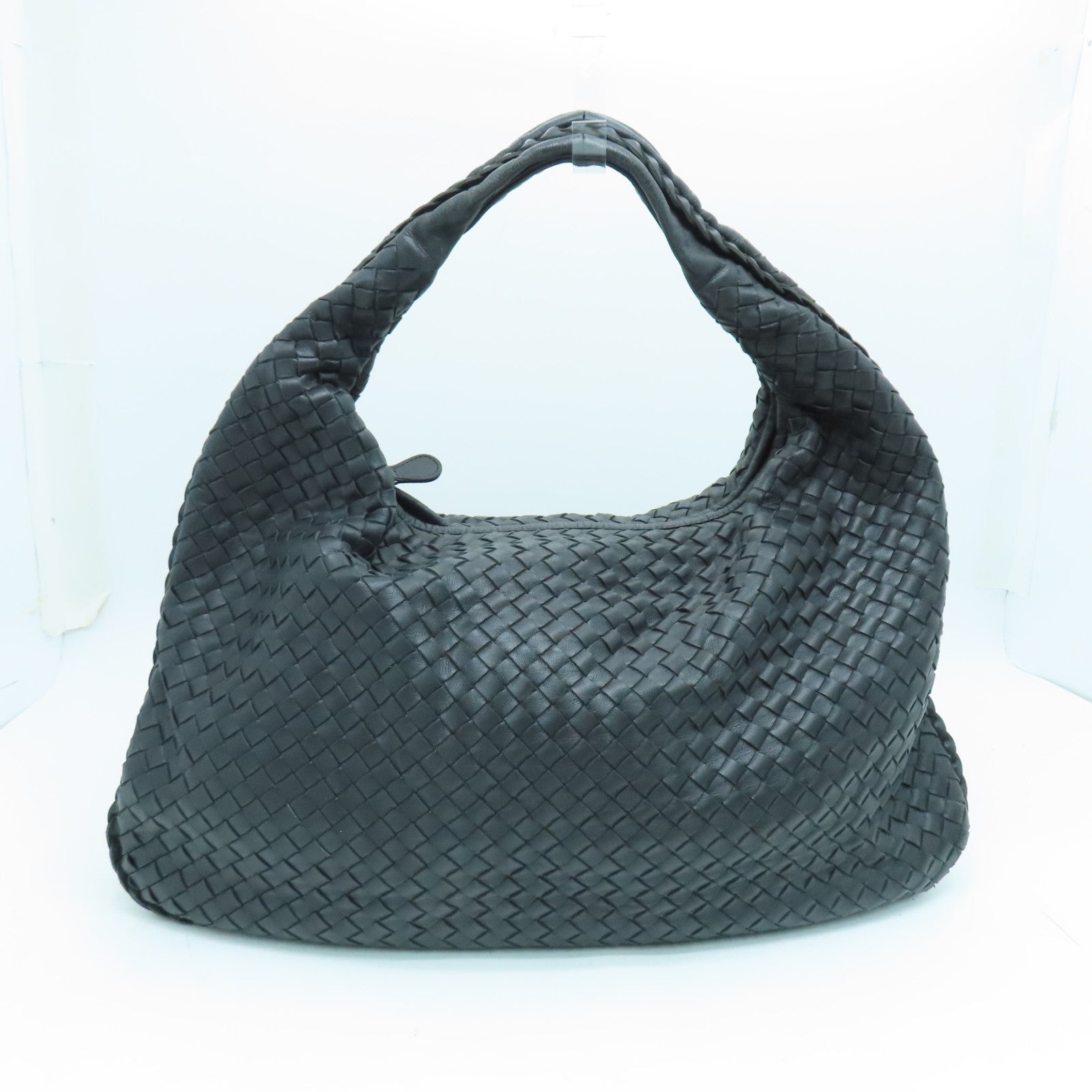 BOTTEGA VENETA 织纹皮革Shouldler Bag手挽袋/肩背袋黑色