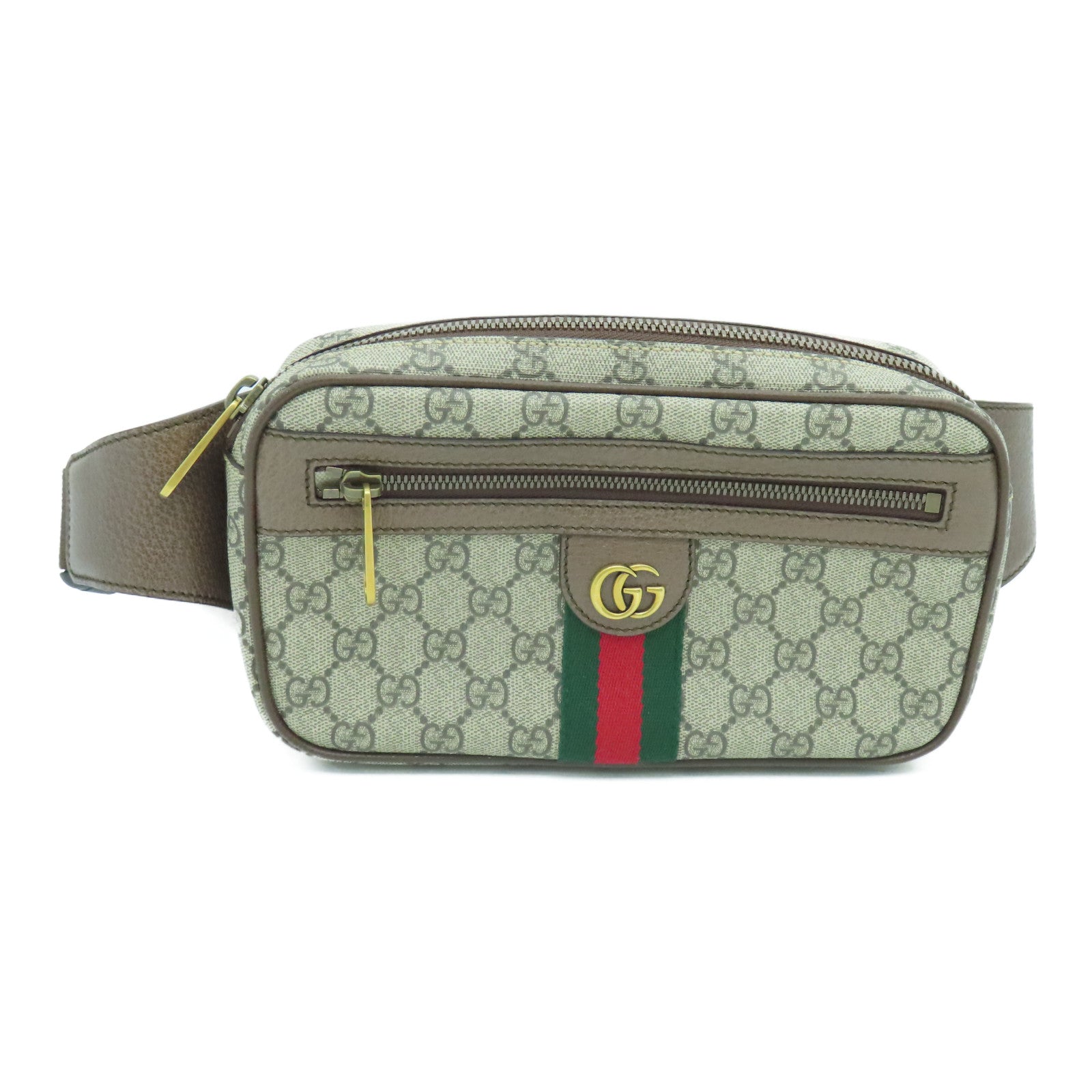 GUCCI 涂层帆布Waist Bag金扣腰包啡色