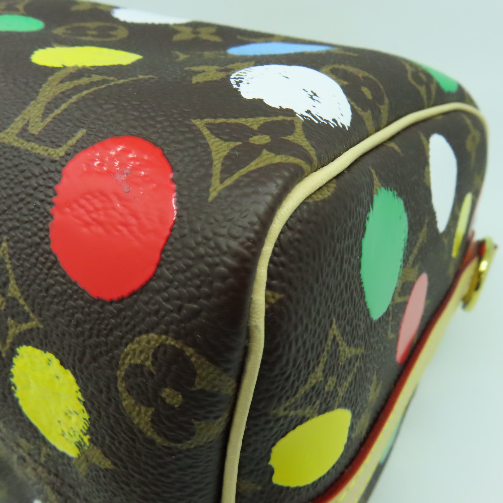 LOUIS VUITTON Monogram YK x LV Speedy Bandouliere 25金扣手挽肩背兩用袋啡色/彩色
