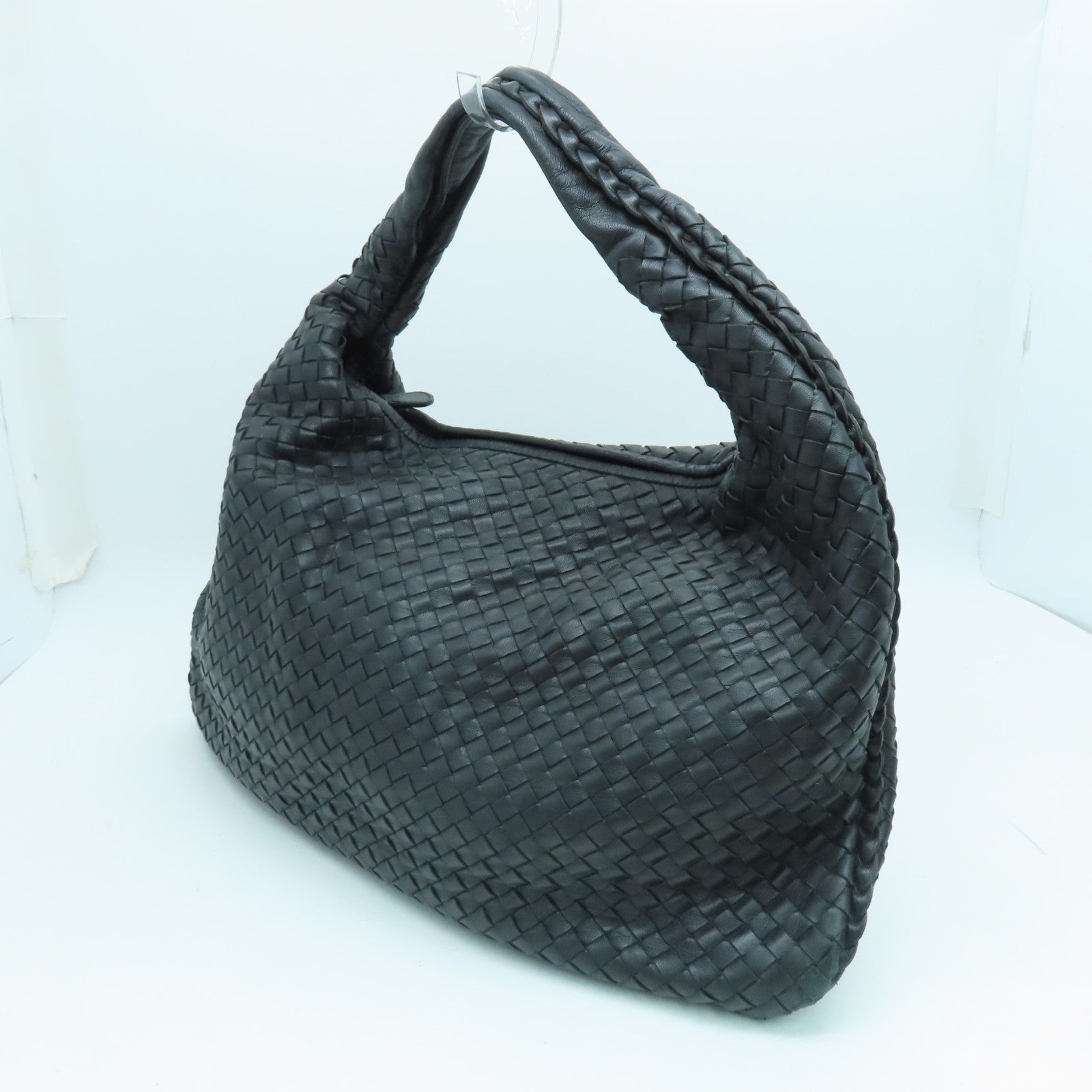 BOTTEGA VENETA 织纹皮革Shouldler Bag手挽袋/肩背袋黑色