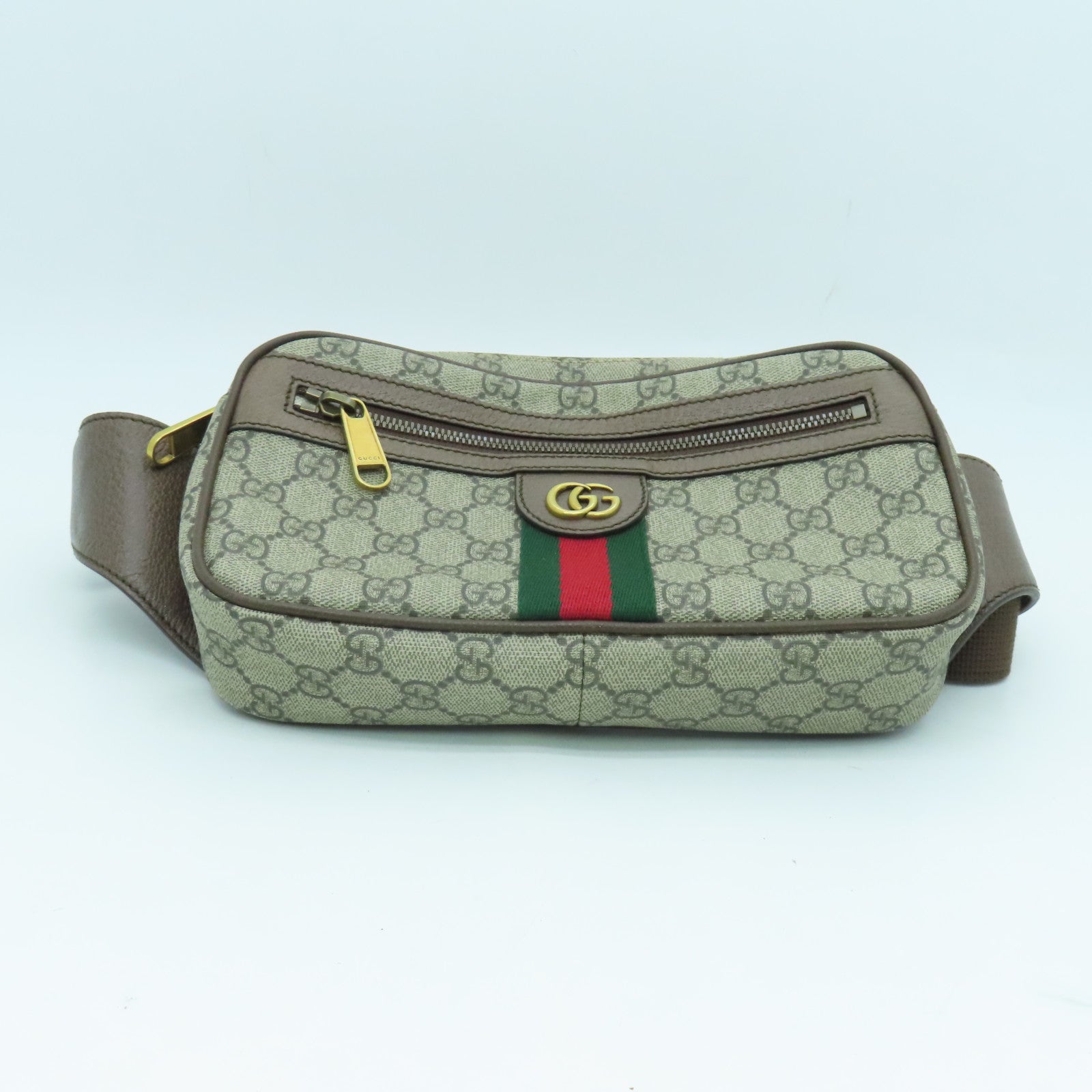 GUCCI 涂层帆布Waist Bag金扣腰包啡色