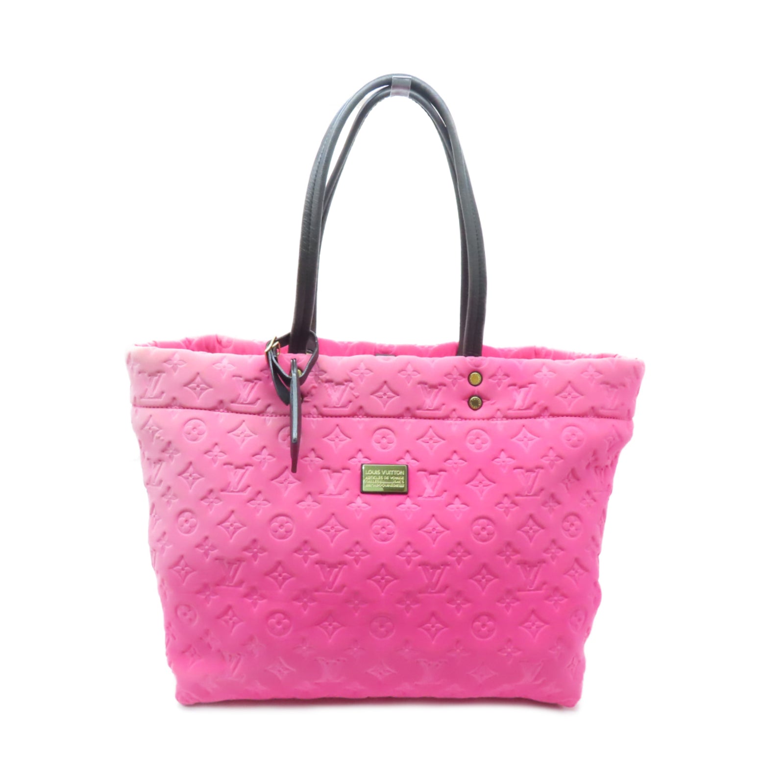 LOUIS VUITTON Monogram Scuba MM金扣手挽袋粉紅色