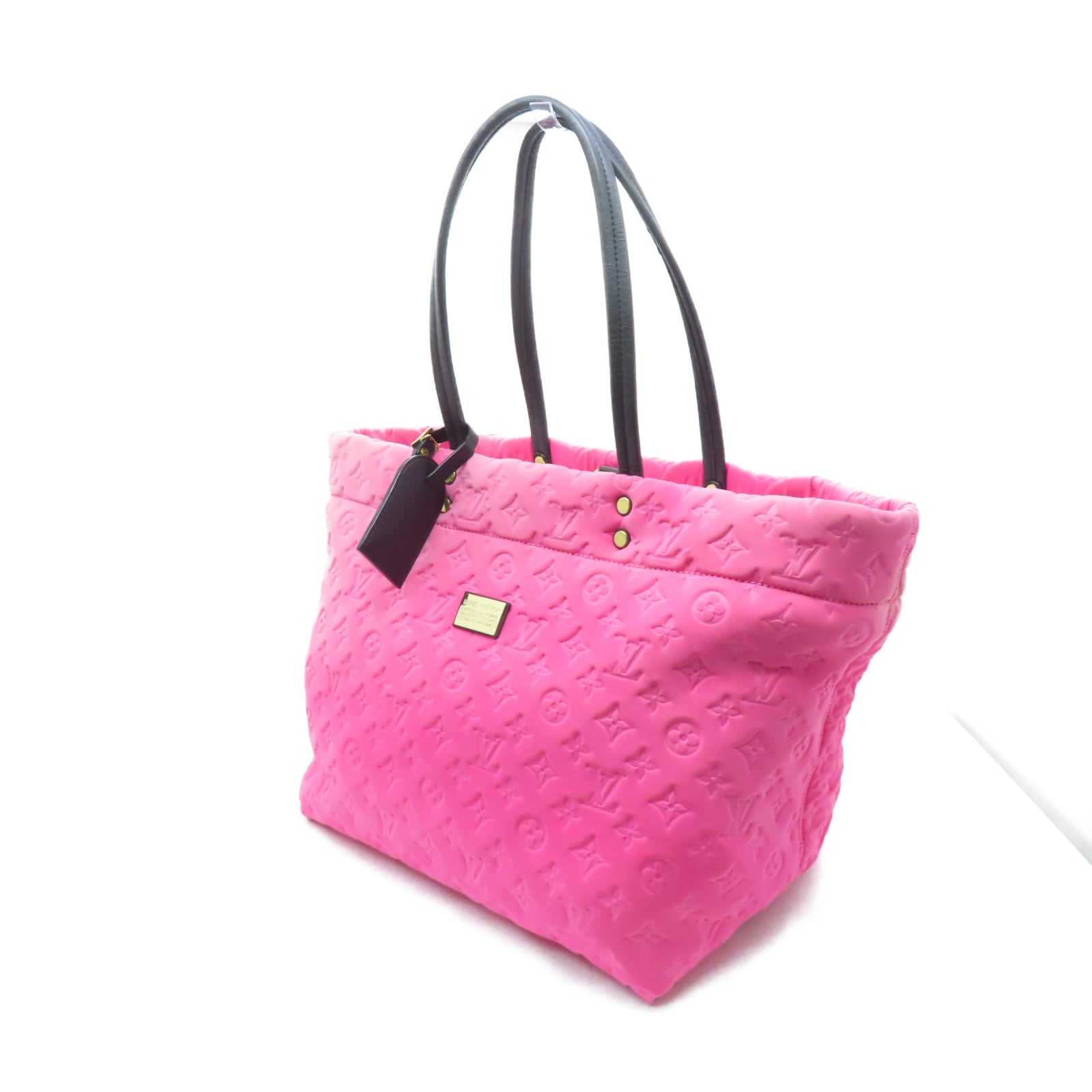 LOUIS VUITTON Monogram Scuba MM金扣手挽袋粉紅色