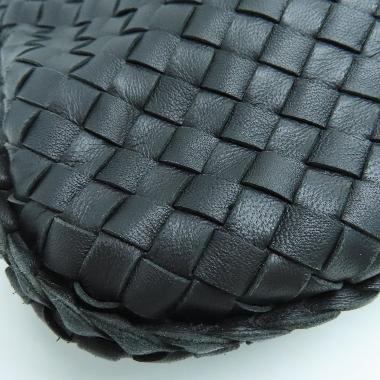 BOTTEGA VENETA 织纹皮革Shouldler Bag手挽袋/肩背袋黑色