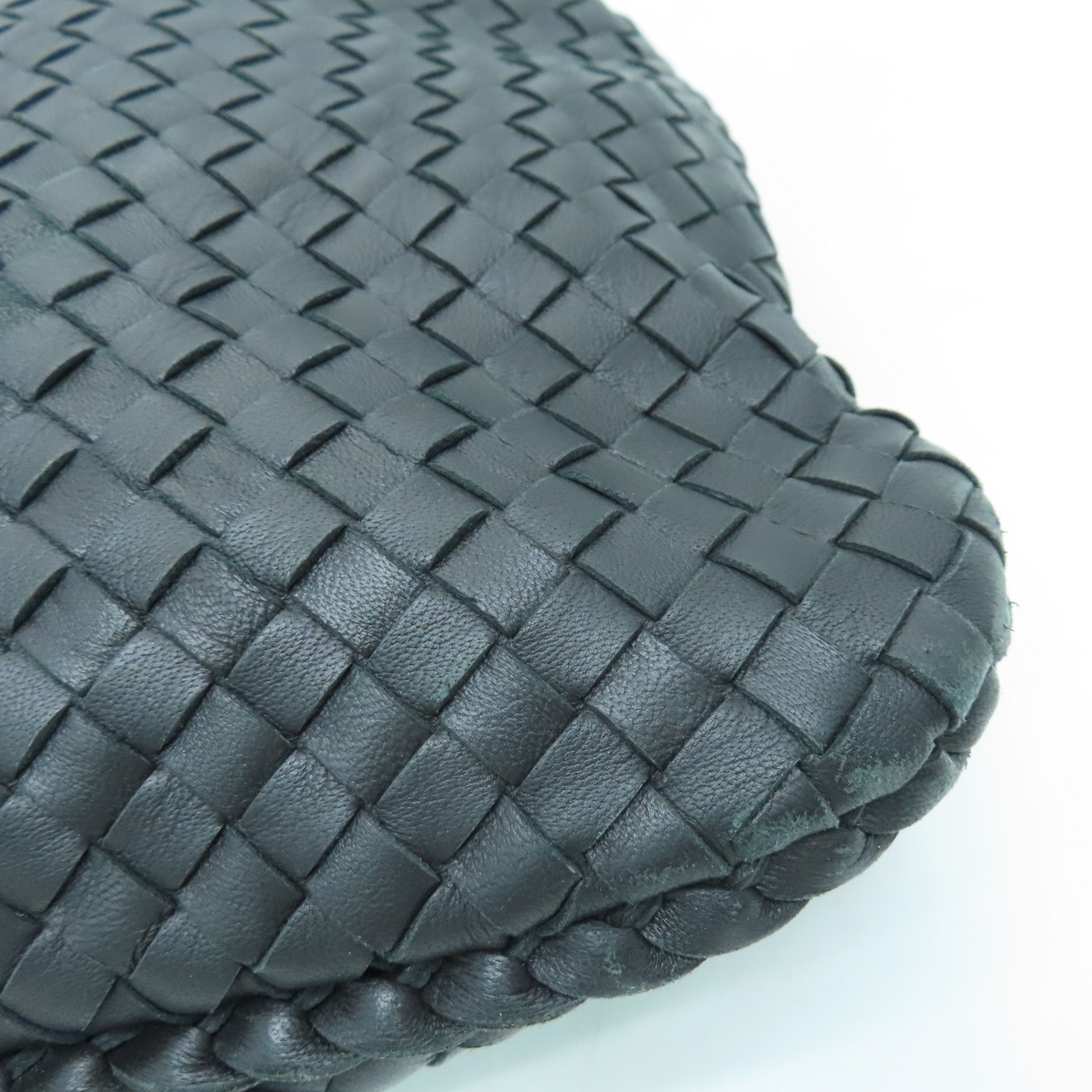 BOTTEGA VENETA 织纹皮革Shouldler Bag手挽袋/肩背袋黑色