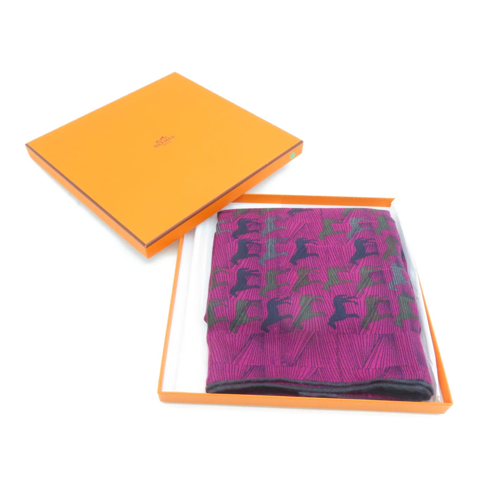 HERMES 【激減優惠】羊絨/絲質Scarf 90x90絲巾紫色