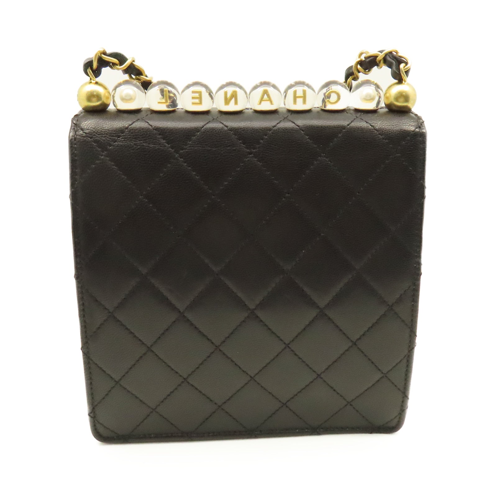 CHANEL 【激減優惠】菱格羊皮皮革Chain Shoulder Bag金扣鏈帶肩背袋黑色