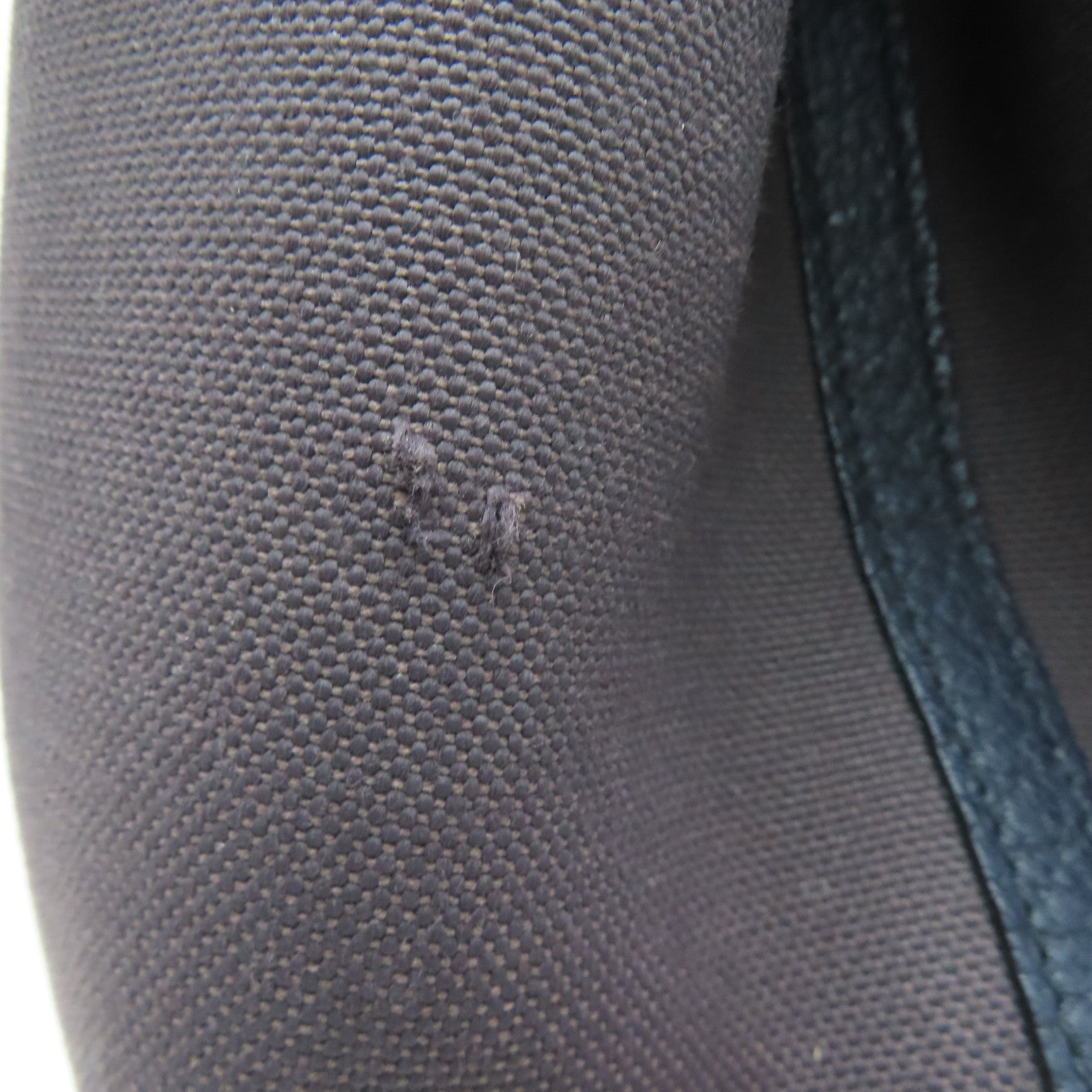 HERMES 帆布GardenParty PM Tote Bag银扣手挽袋啡色