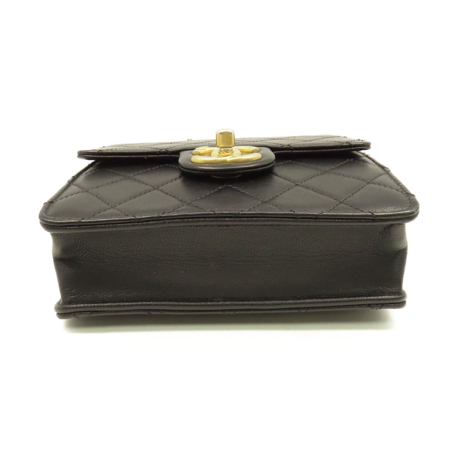 CHANEL 【激減優惠】菱格羊皮皮革Chain Shoulder Bag金扣鏈帶肩背袋黑色