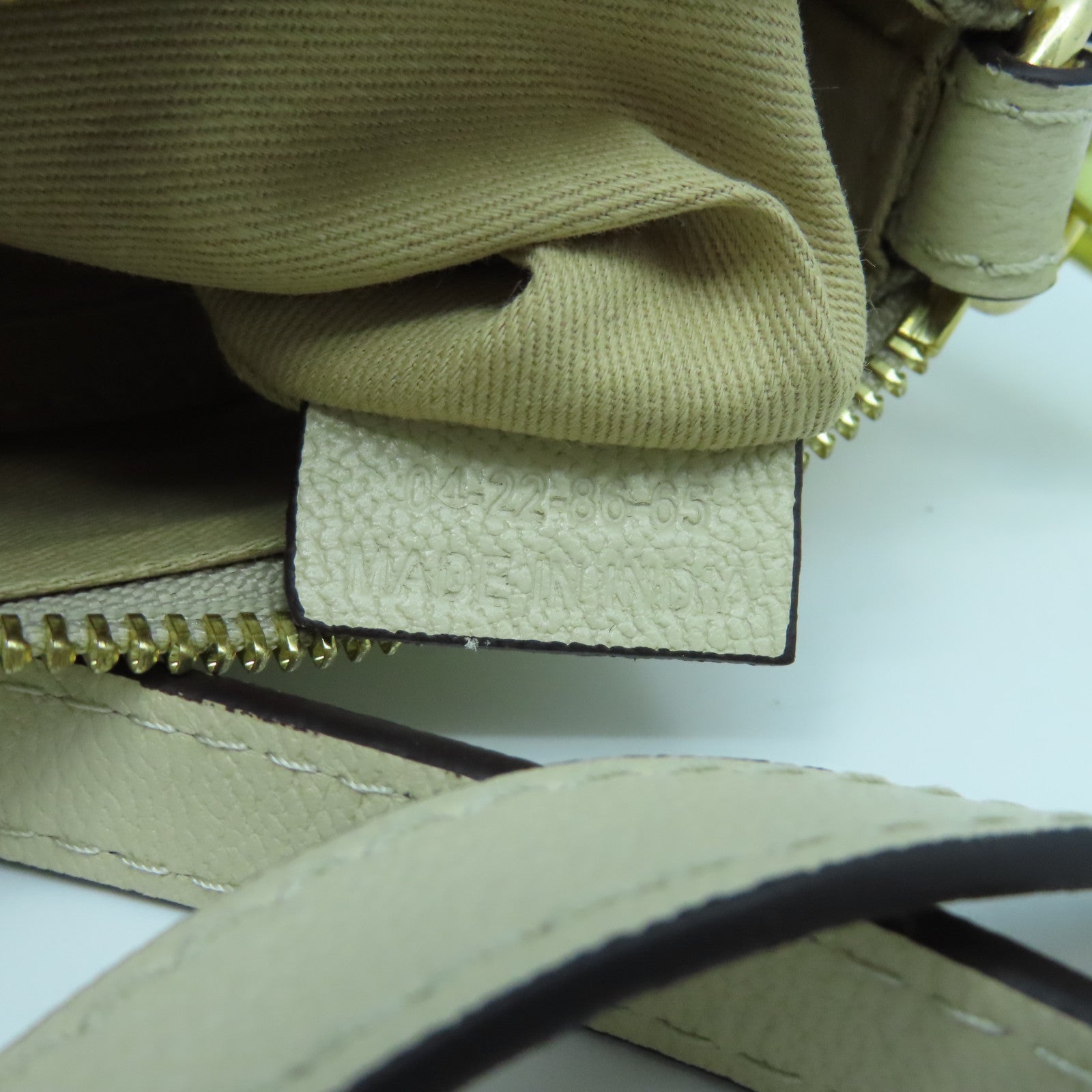 SEE BY CHLOE Cowhide Leather Shoulder Bag Gold Buckle Handle Shoulder Bag Beige