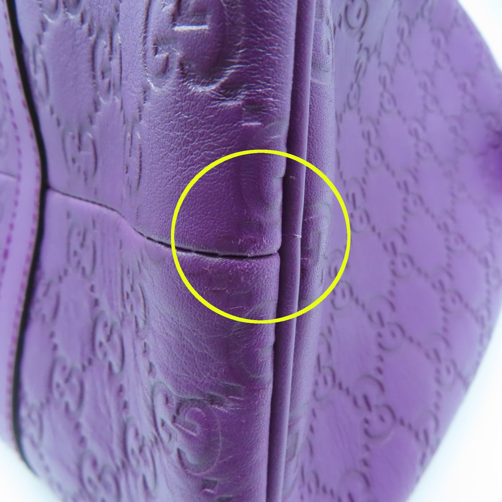 GUCCI 牛皮皮革Boston Bag銀扣波士頓包紫色