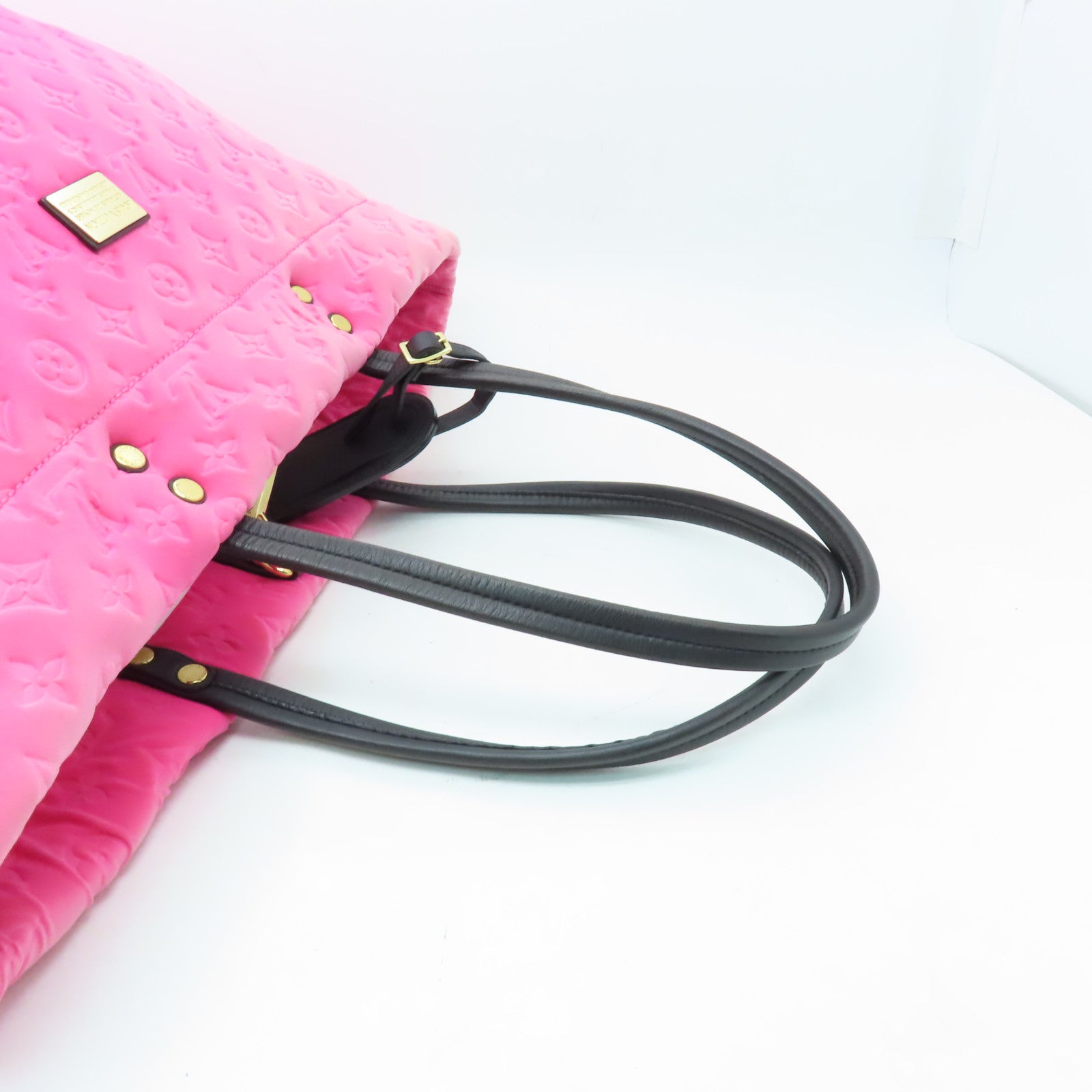 LOUIS VUITTON Monogram Scuba MM金扣手挽袋粉紅色