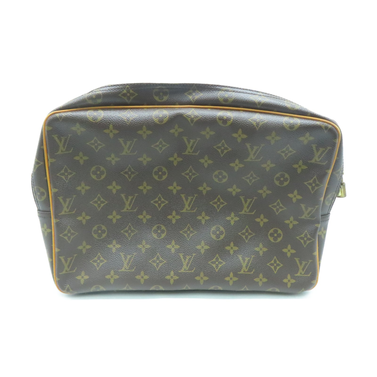 LOUIS VUITTON Monogram Reporter GM金扣肩背袋棕色