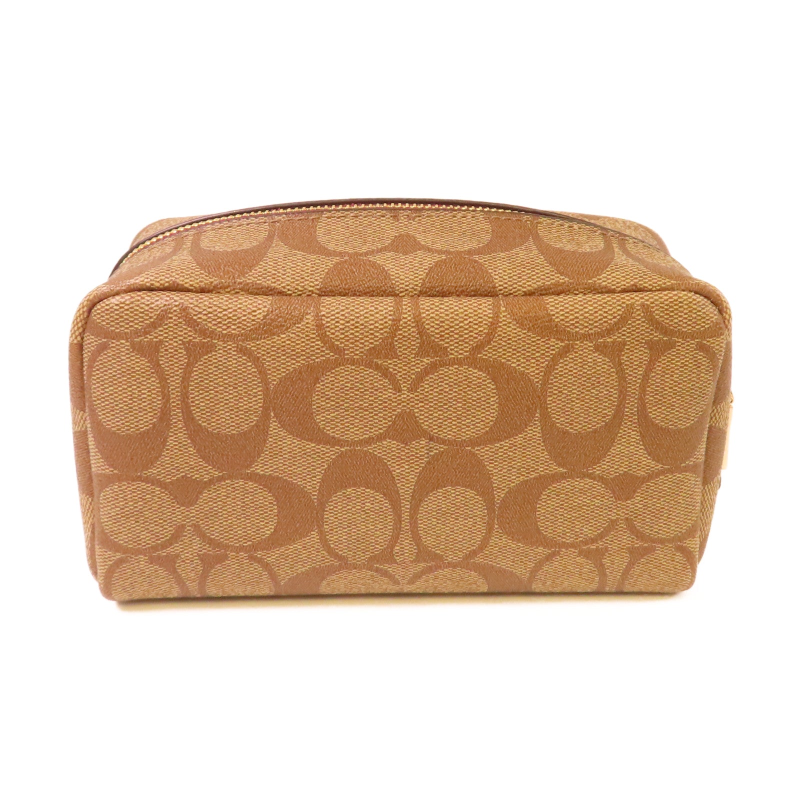 COACH 塗層帆布Coach X Peanuts Mini Boxy Cosmetic Case手拿包啡色