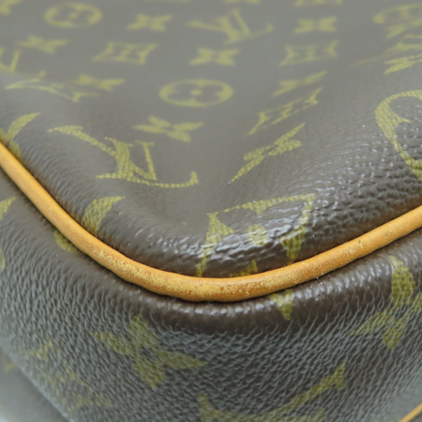 LOUIS VUITTON Monogram Reporter GM金扣肩背袋棕色