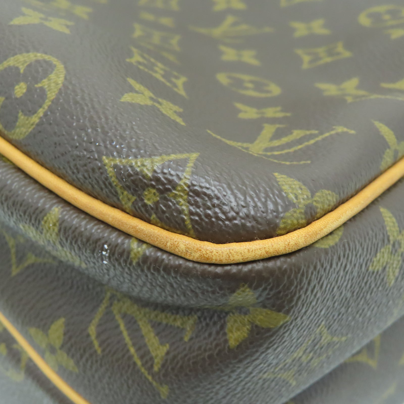 LOUIS VUITTON Monogram Reporter GM金扣肩背袋棕色