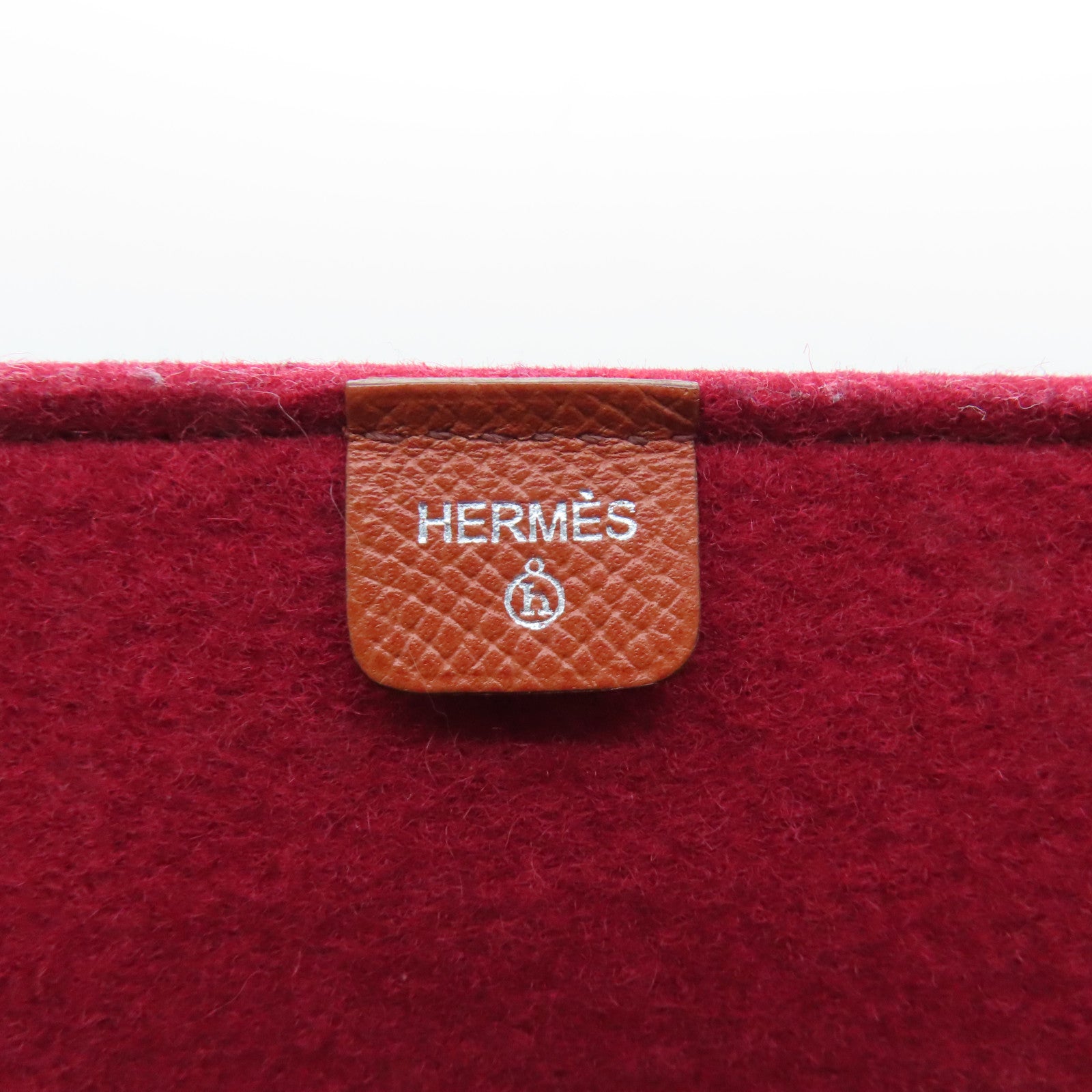 HERMES 【激減優惠】Epsom皮革/毛氈Petit H Tote GM肩背袋紅色/啡色
