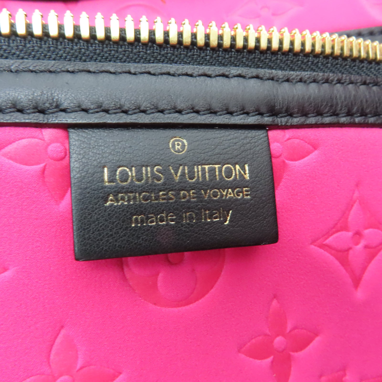 LOUIS VUITTON Monogram Scuba MM金扣手挽袋粉紅色