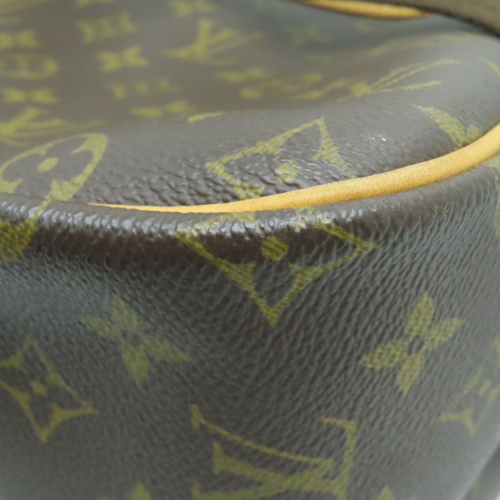 LOUIS VUITTON Monogram Reporter GM金扣肩背袋棕色