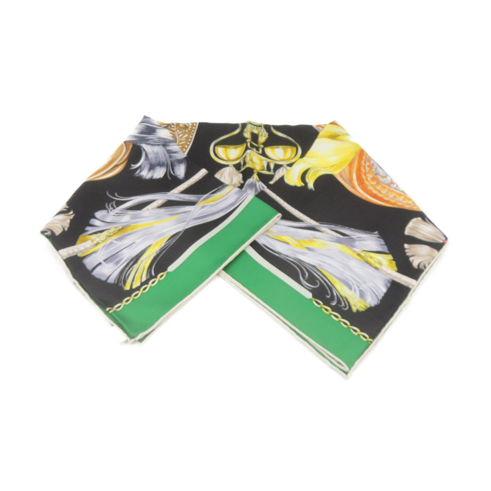 HERMES 絲質Scarf絲巾綠色/黑色/彩色