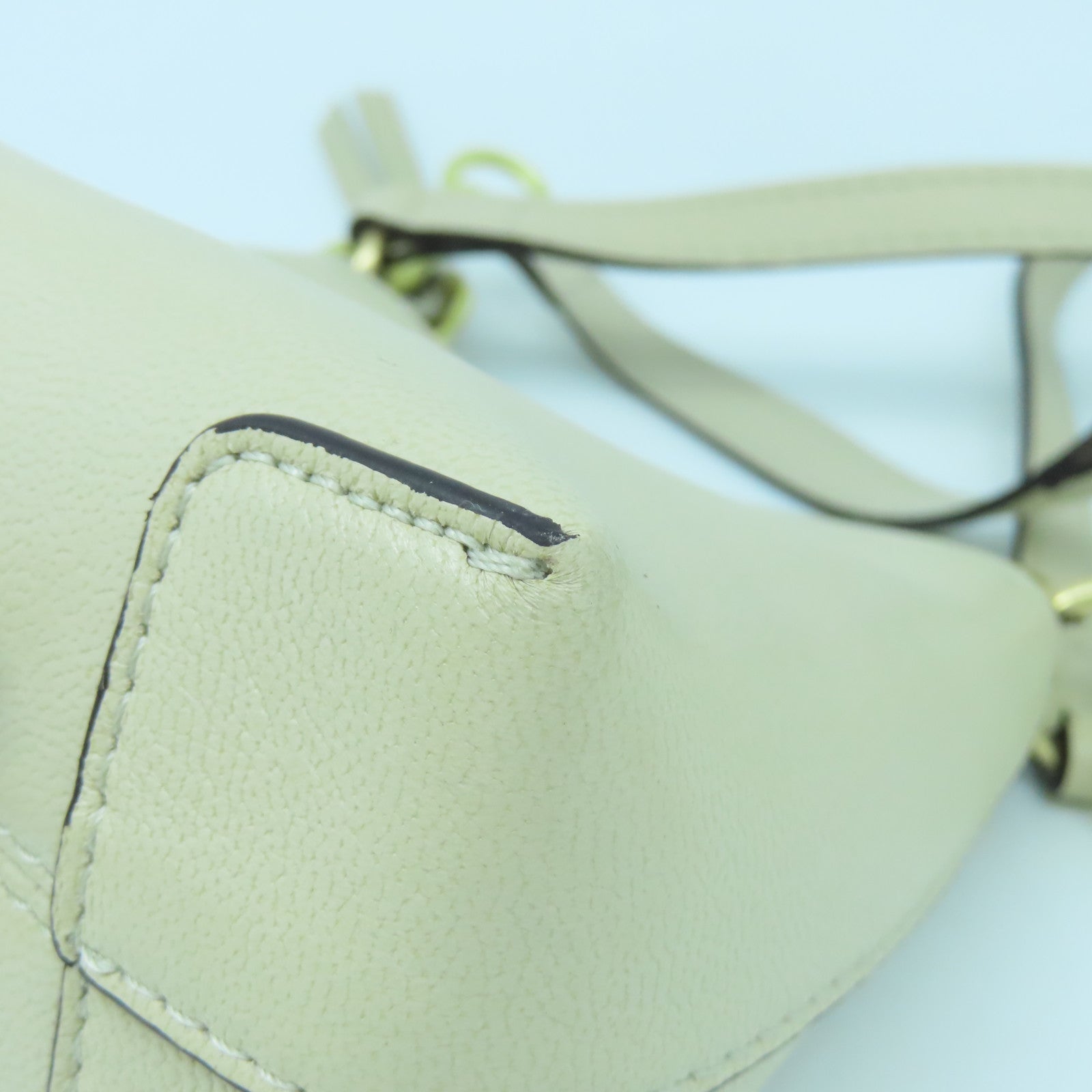 SEE BY CHLOE Cowhide Leather Shoulder Bag Gold Buckle Handle Shoulder Bag Beige
