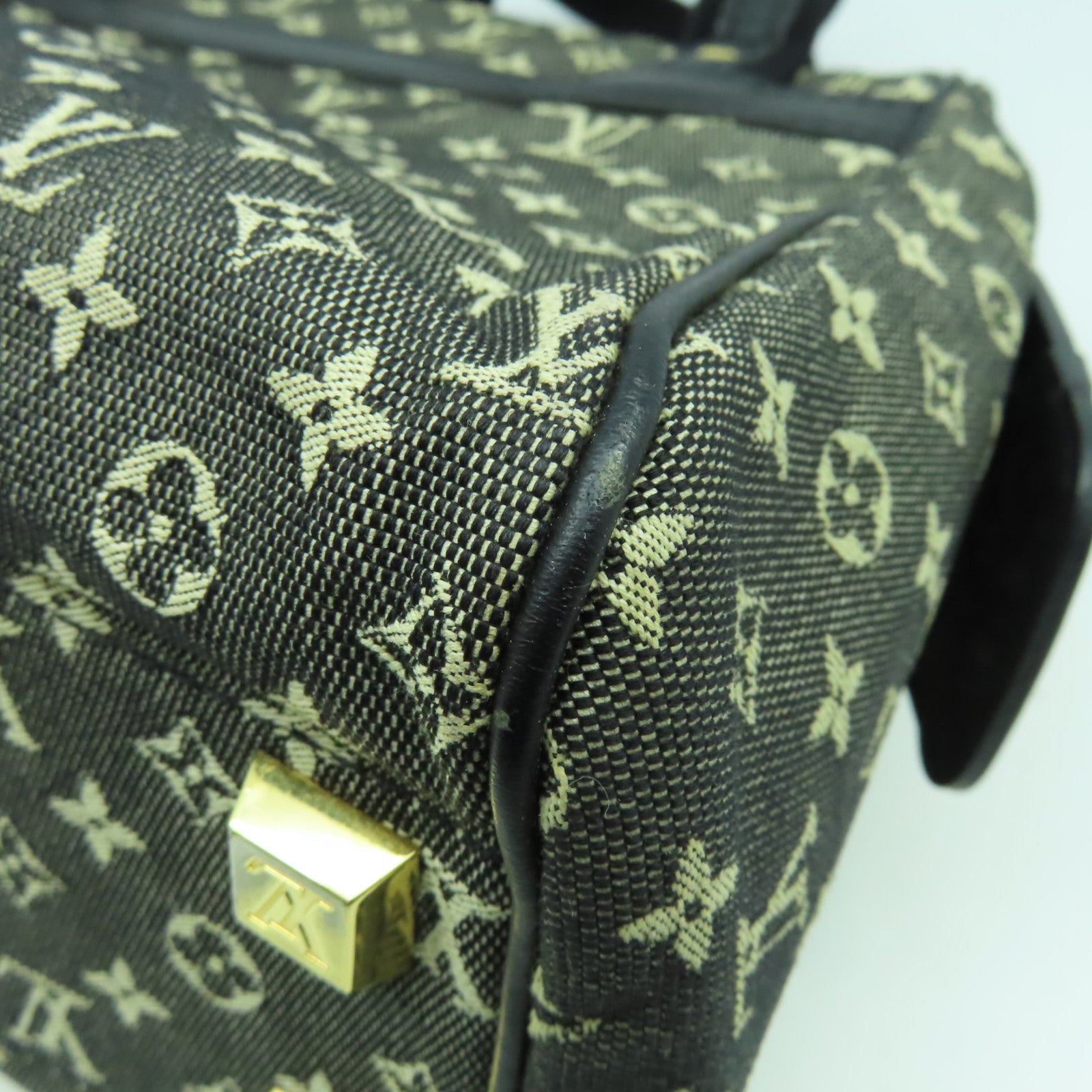 LOUIS VUITTON Monogram Mini Josephine PM金扣肩背袋黑色/米色
