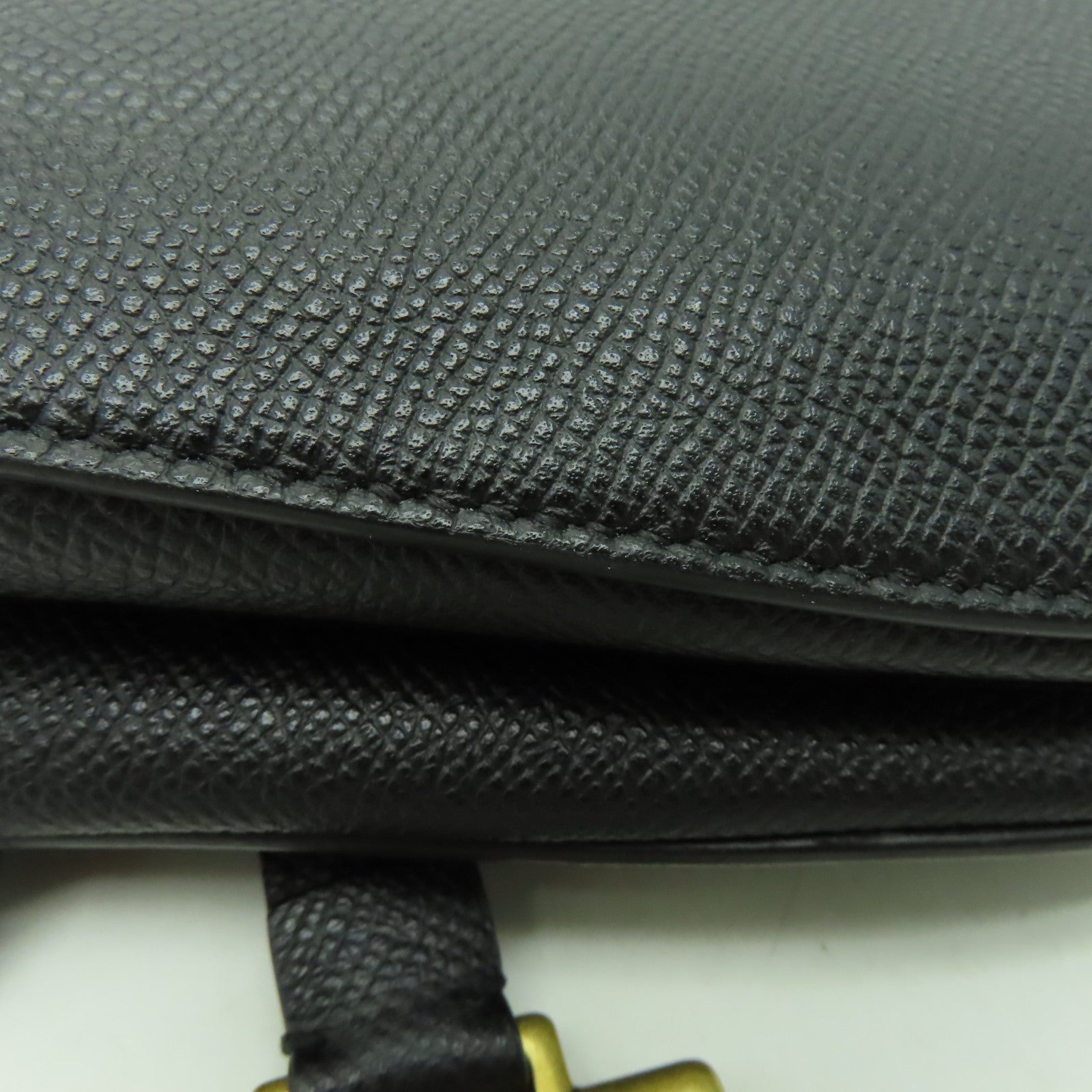 Dior 牛皮皮革Saddle金扣肩背袋黑色
