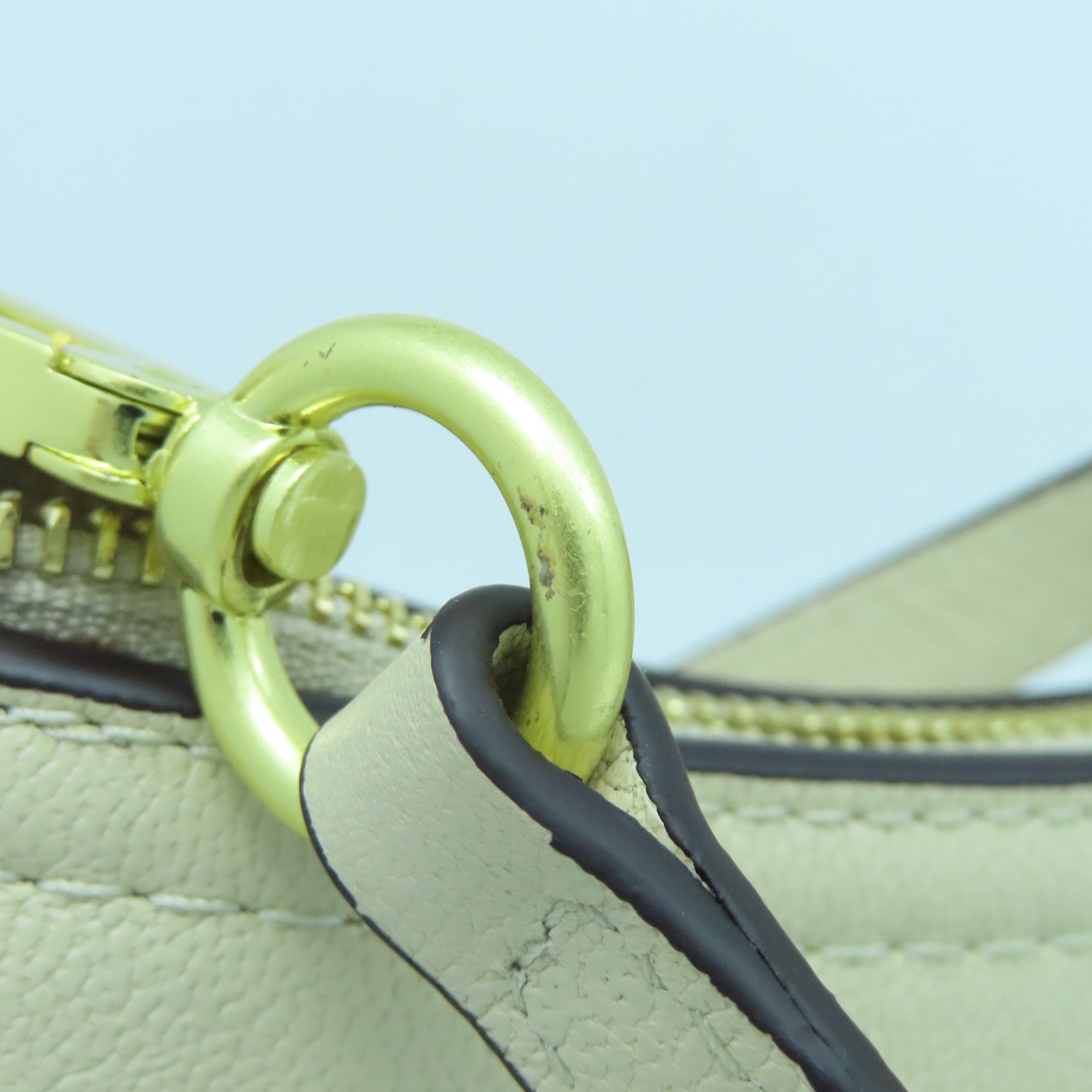 SEE BY CHLOE Cowhide Leather Shoulder Bag Gold Buckle Handle Shoulder Bag Beige