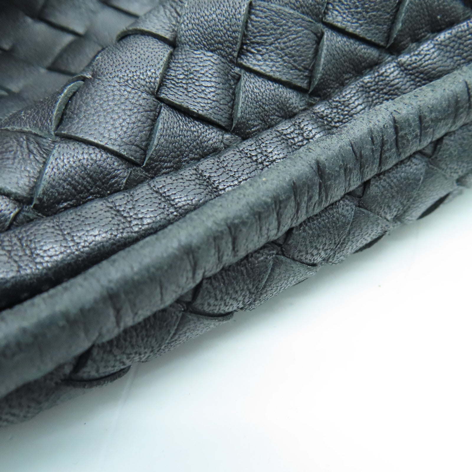 BOTTEGA VENETA 织纹皮革Shouldler Bag手挽袋/肩背袋黑色