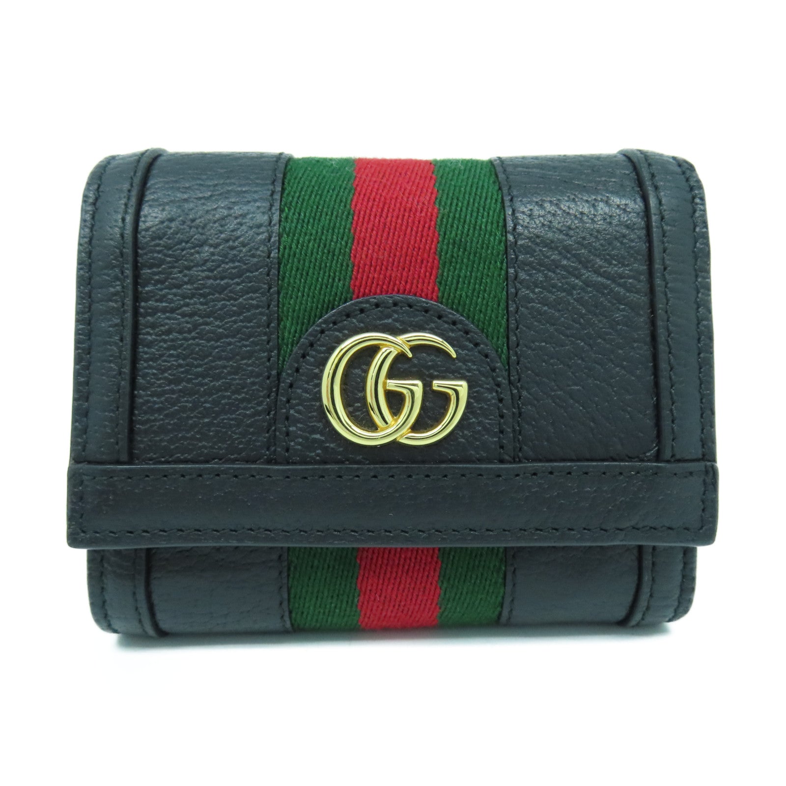 GUCCI 【激減優惠】皮革/帆布Wallet金扣錢包黑色