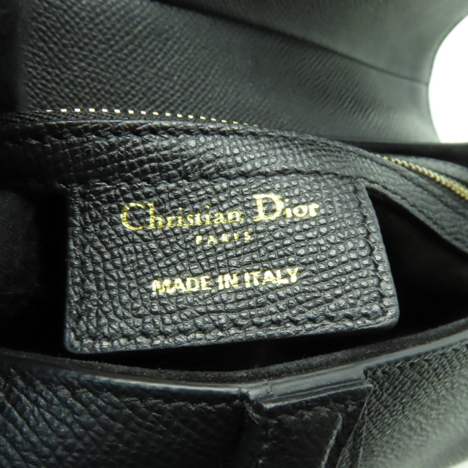 Dior 牛皮皮革Saddle金扣肩背袋黑色