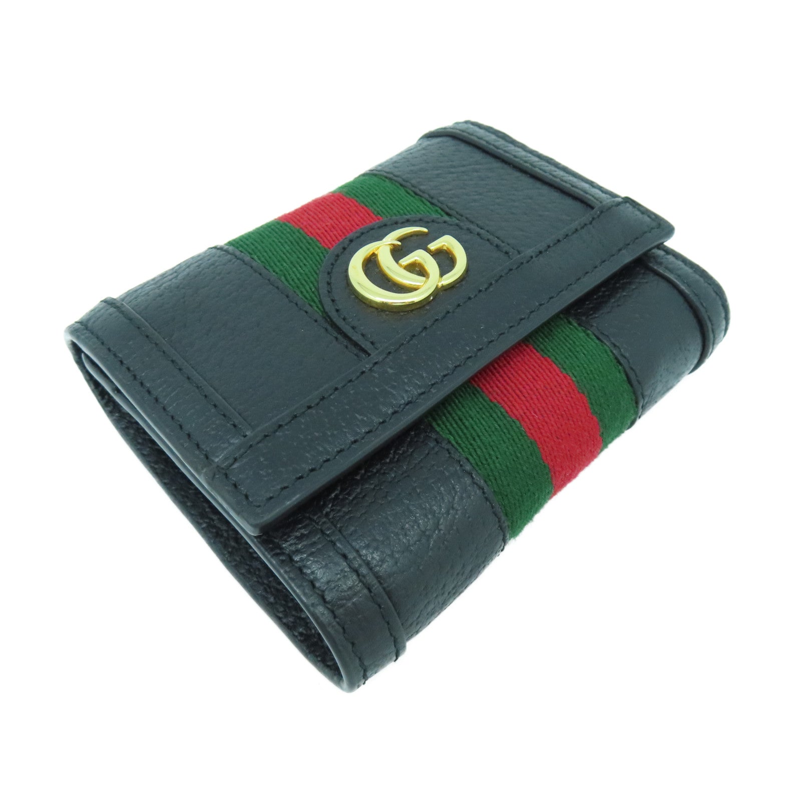 GUCCI 【激減優惠】皮革/帆布Wallet金扣錢包黑色