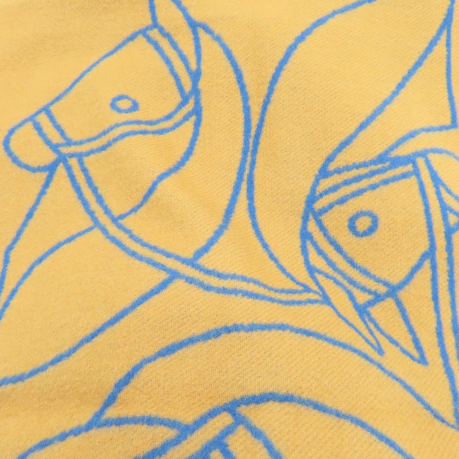 HERMES 羊绒Scarf围巾蓝色/棕色
