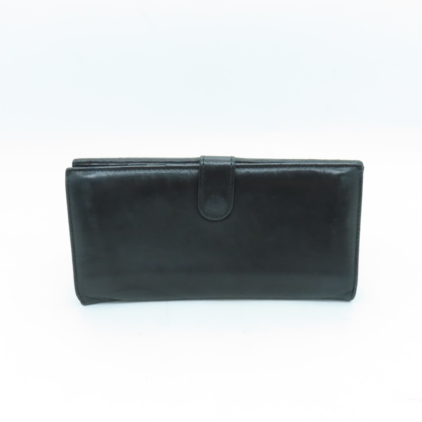 BOTTEGA VENETA 【激減優惠】皮革Wallet銀扣長錢包黑色