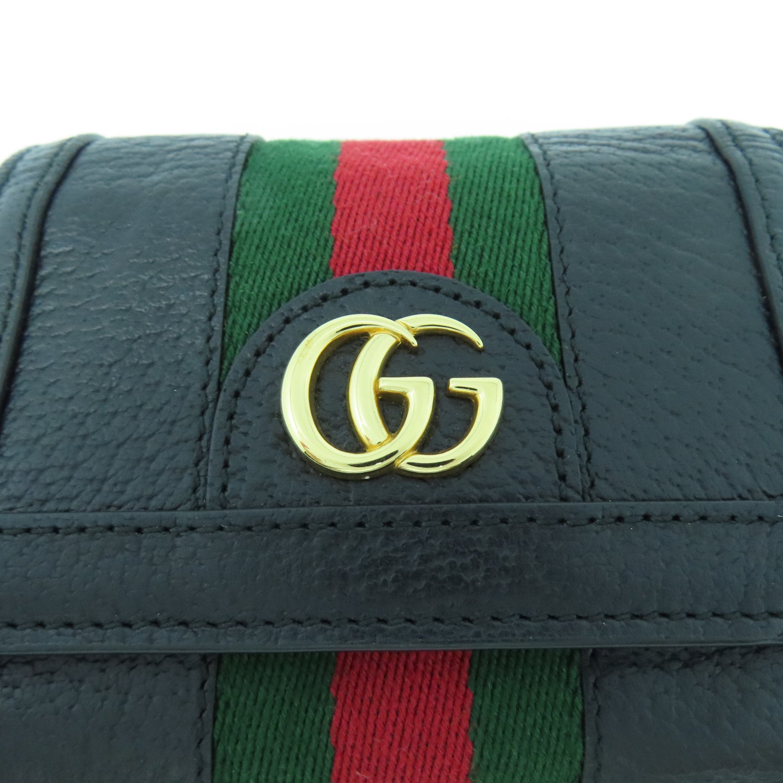 GUCCI 【激減優惠】皮革/帆布Wallet金扣錢包黑色