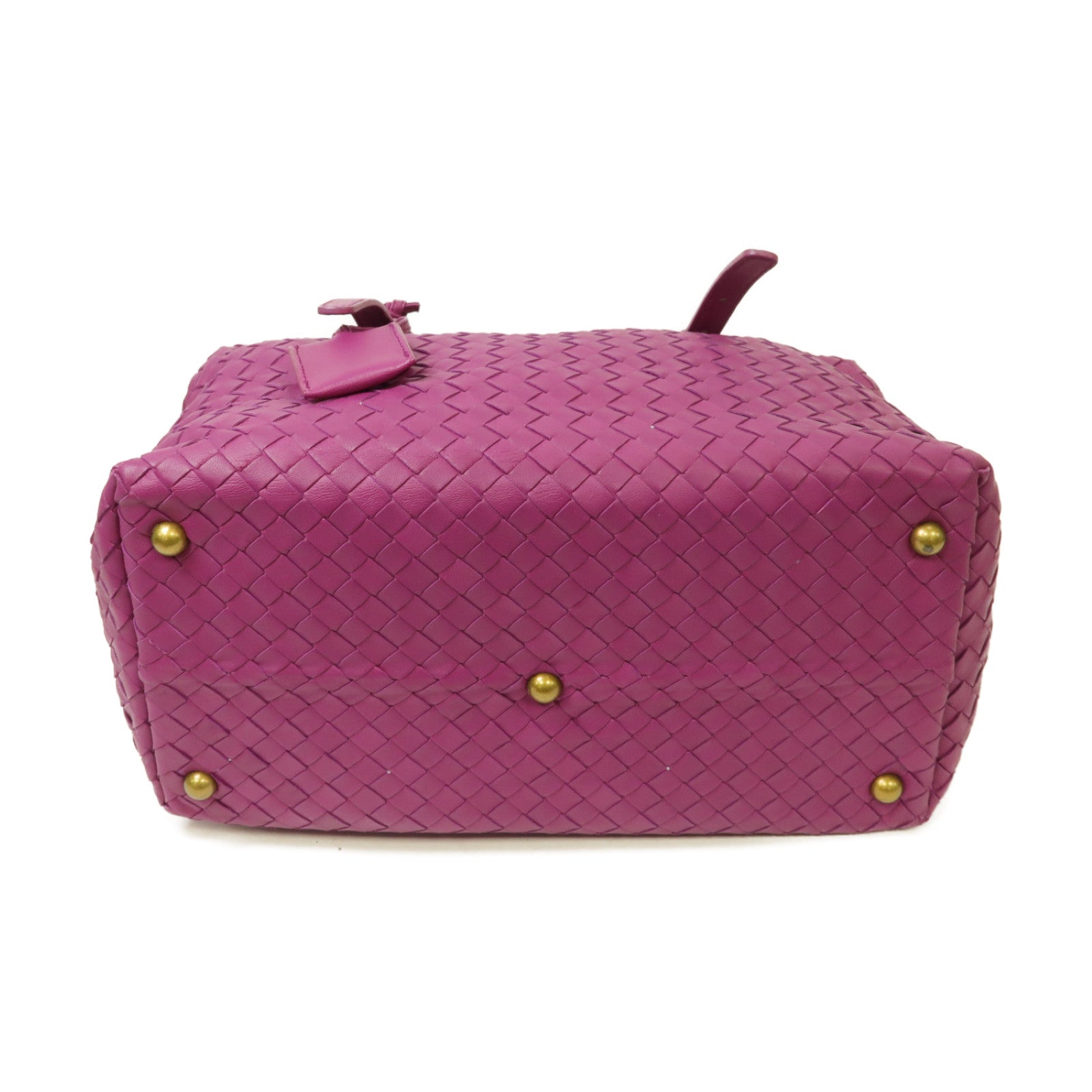 BOTTEGA VENETA 織紋皮革Montaigne Handbag金扣手挽袋紫色