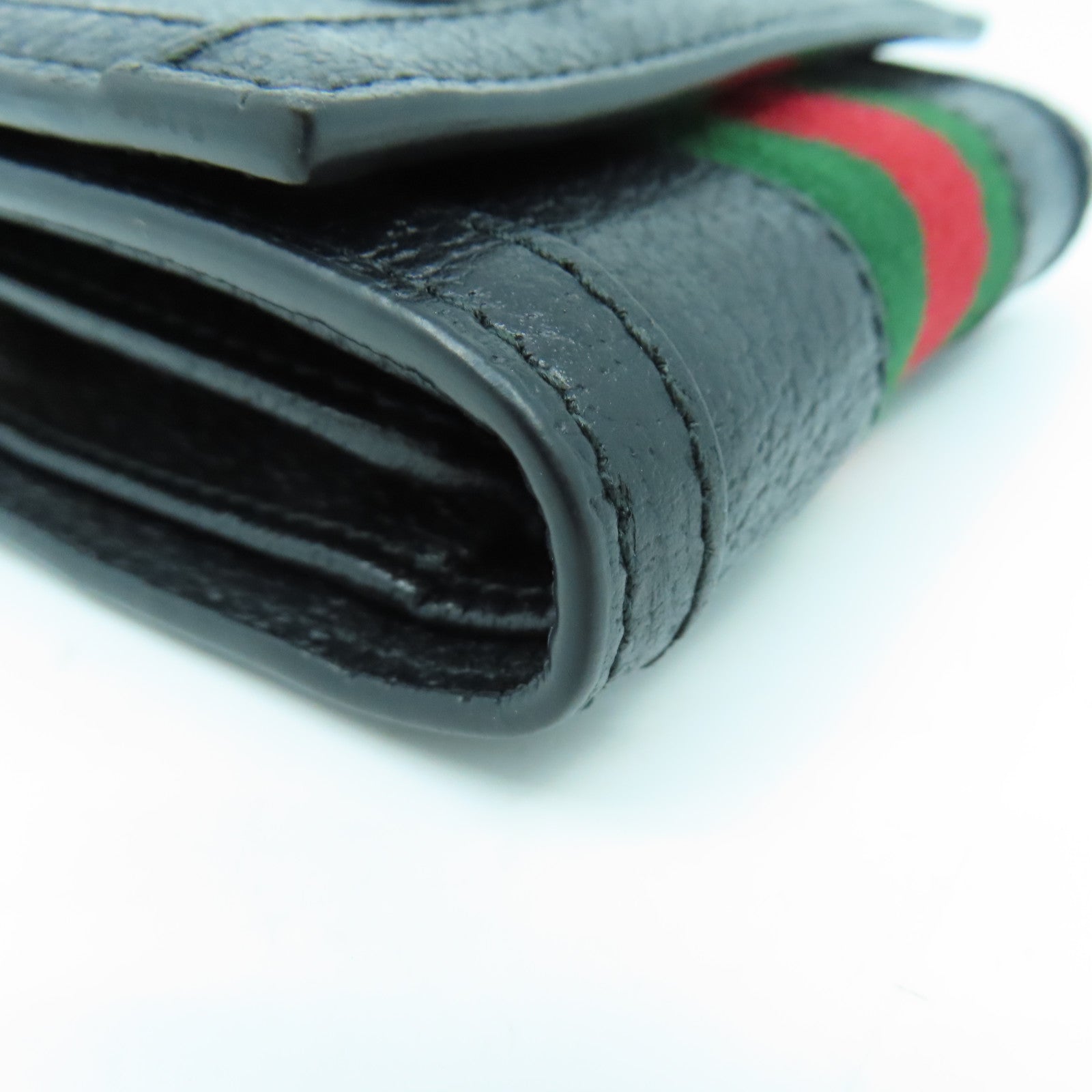 GUCCI 【激減優惠】皮革/帆布Wallet金扣錢包黑色